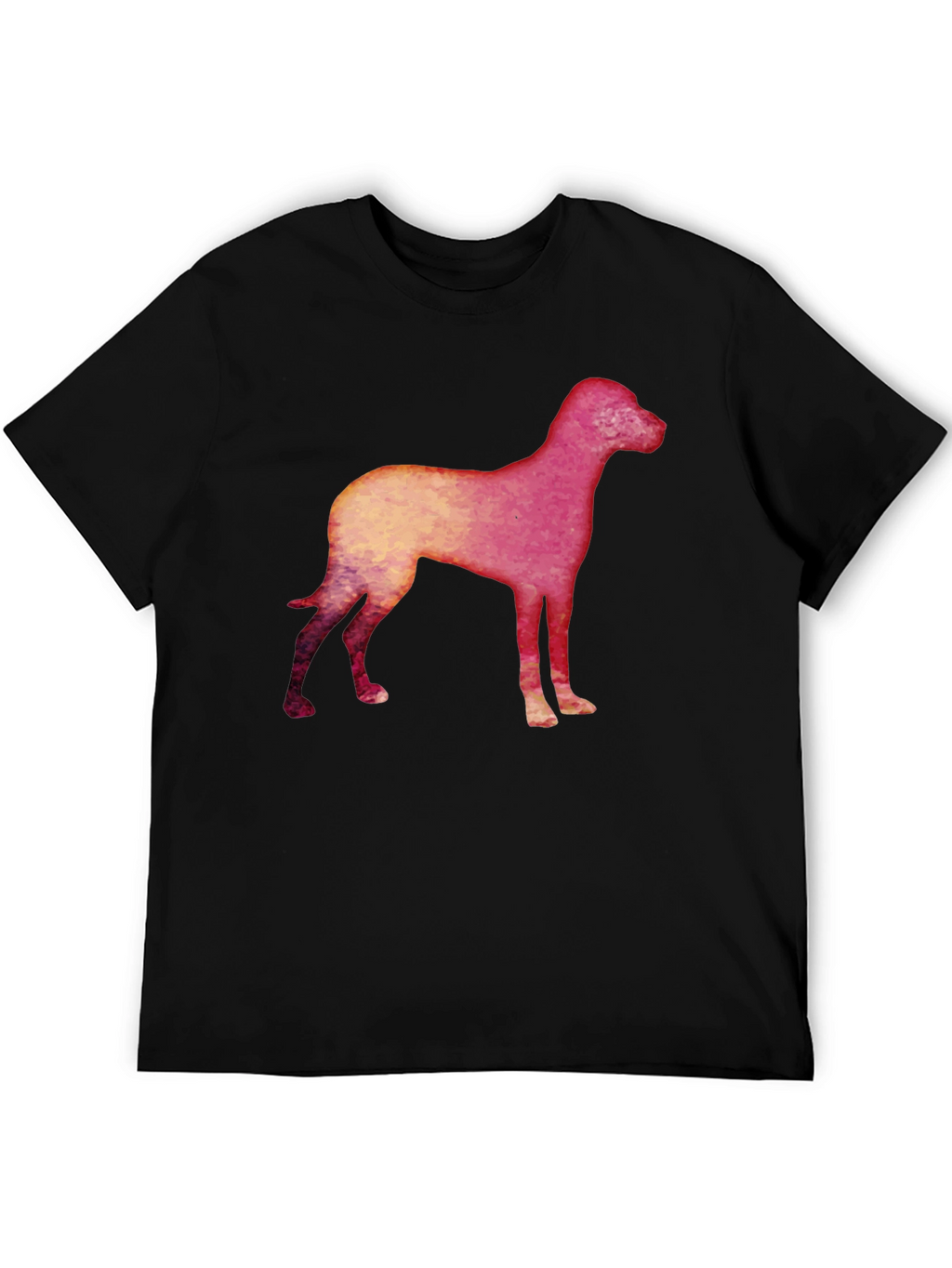 Dog Silhouette Graphic Black T-Shirt