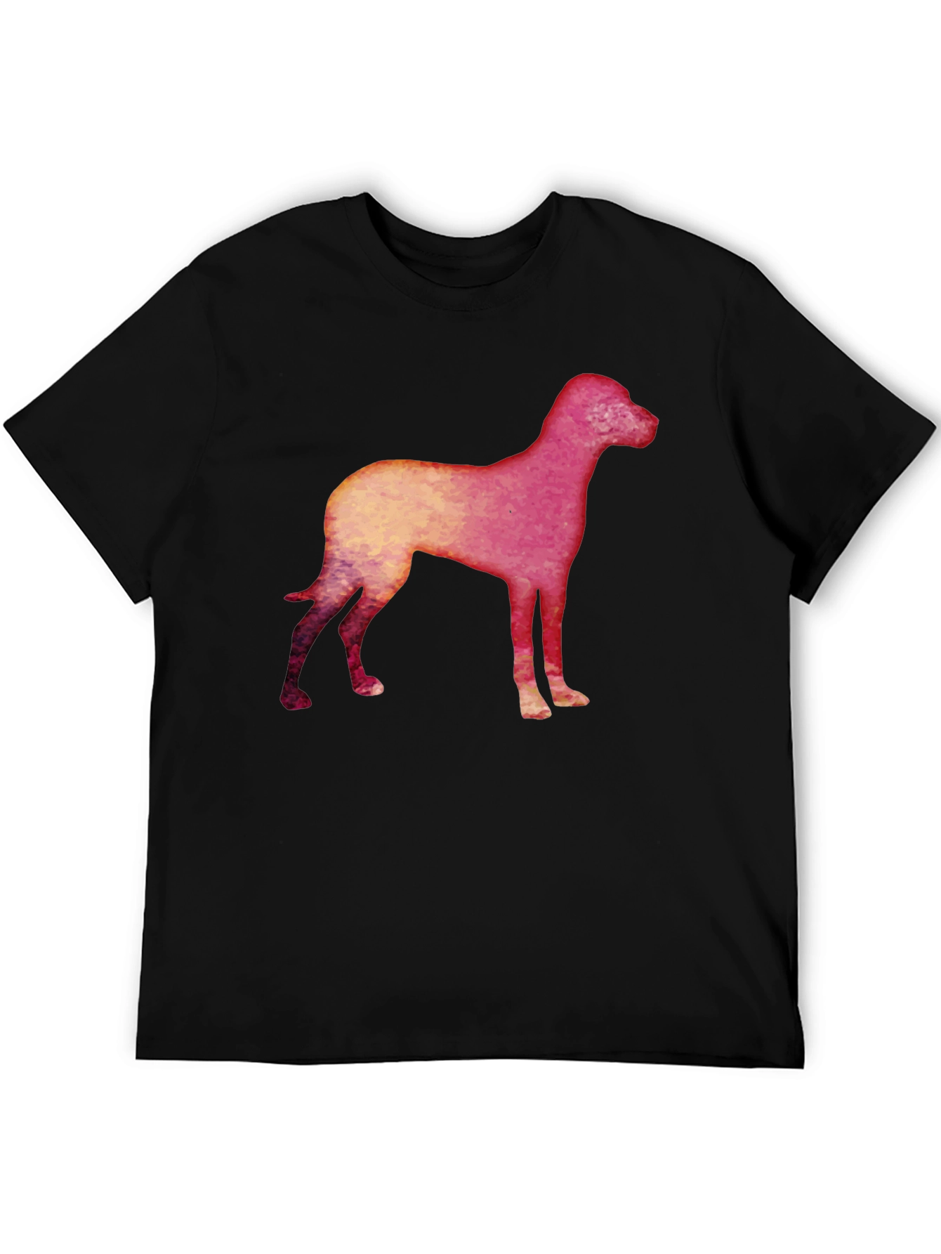 Dog Silhouette Graphic Black T-Shirt
