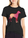 Dog Silhouette Graphic Black T-Shirt