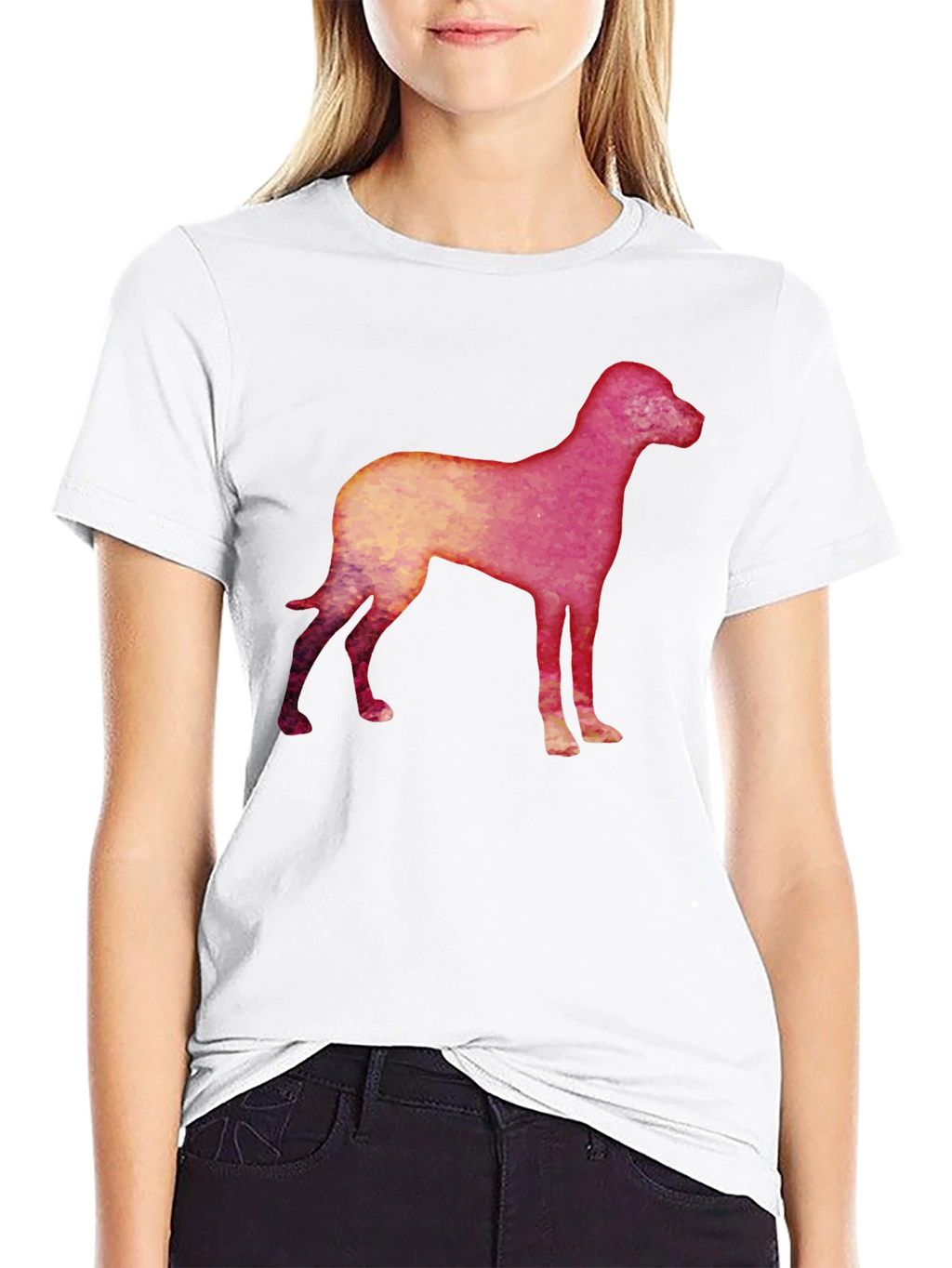Dog Silhouette Graphic Black T-Shirt