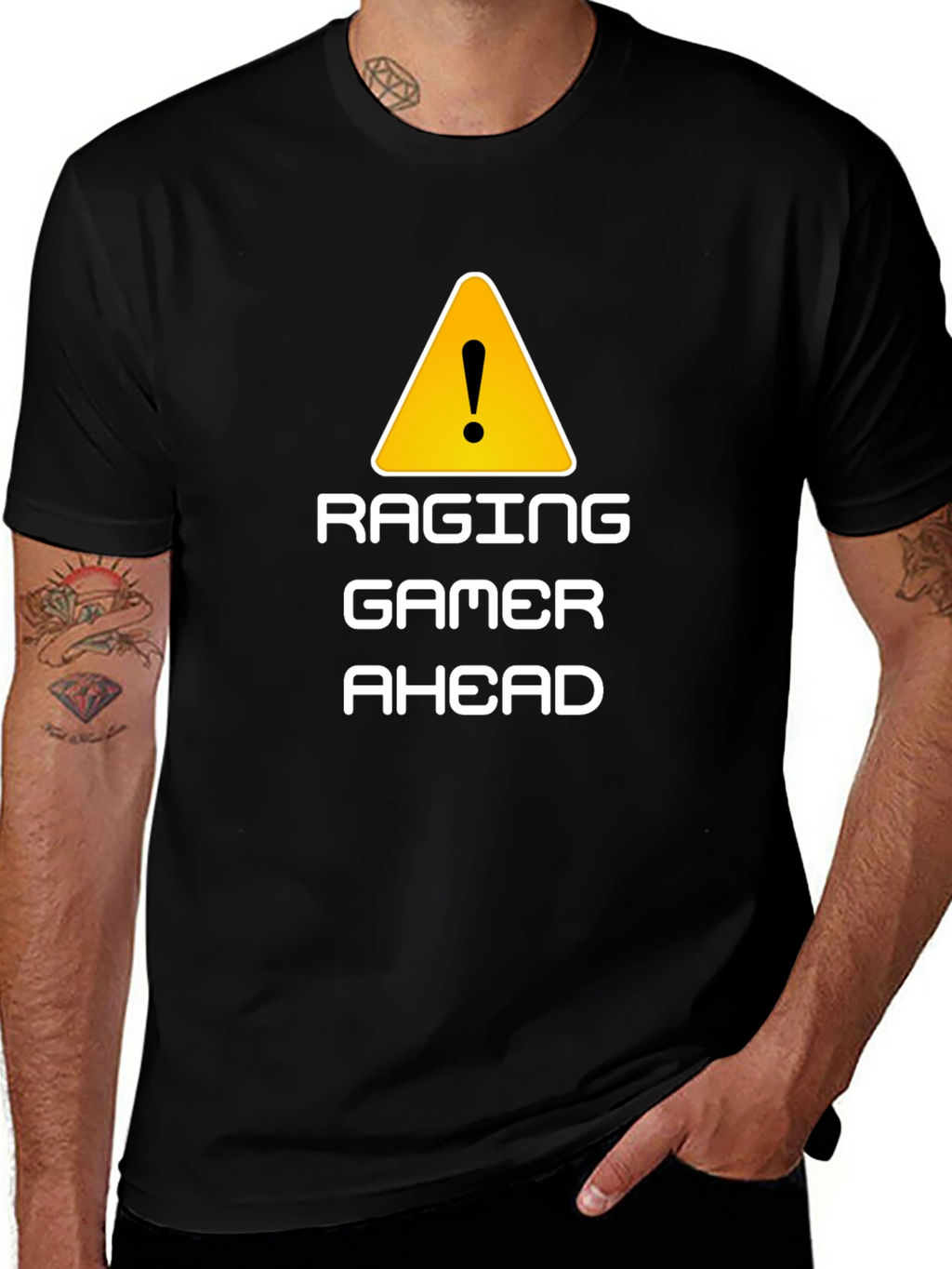 Raging Gamer Ahead Black Graphic Tee