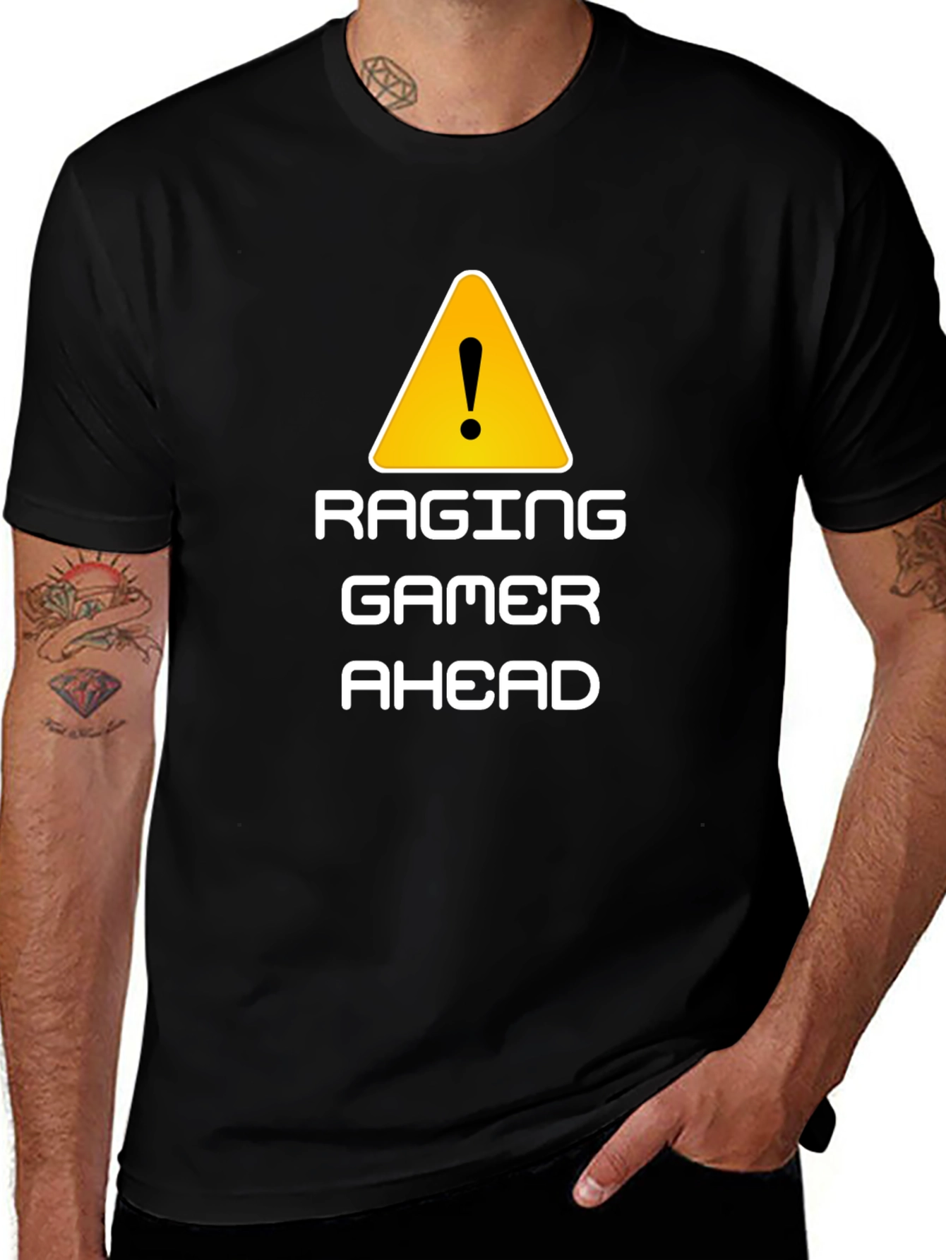Raging Gamer Ahead Black Graphic Tee