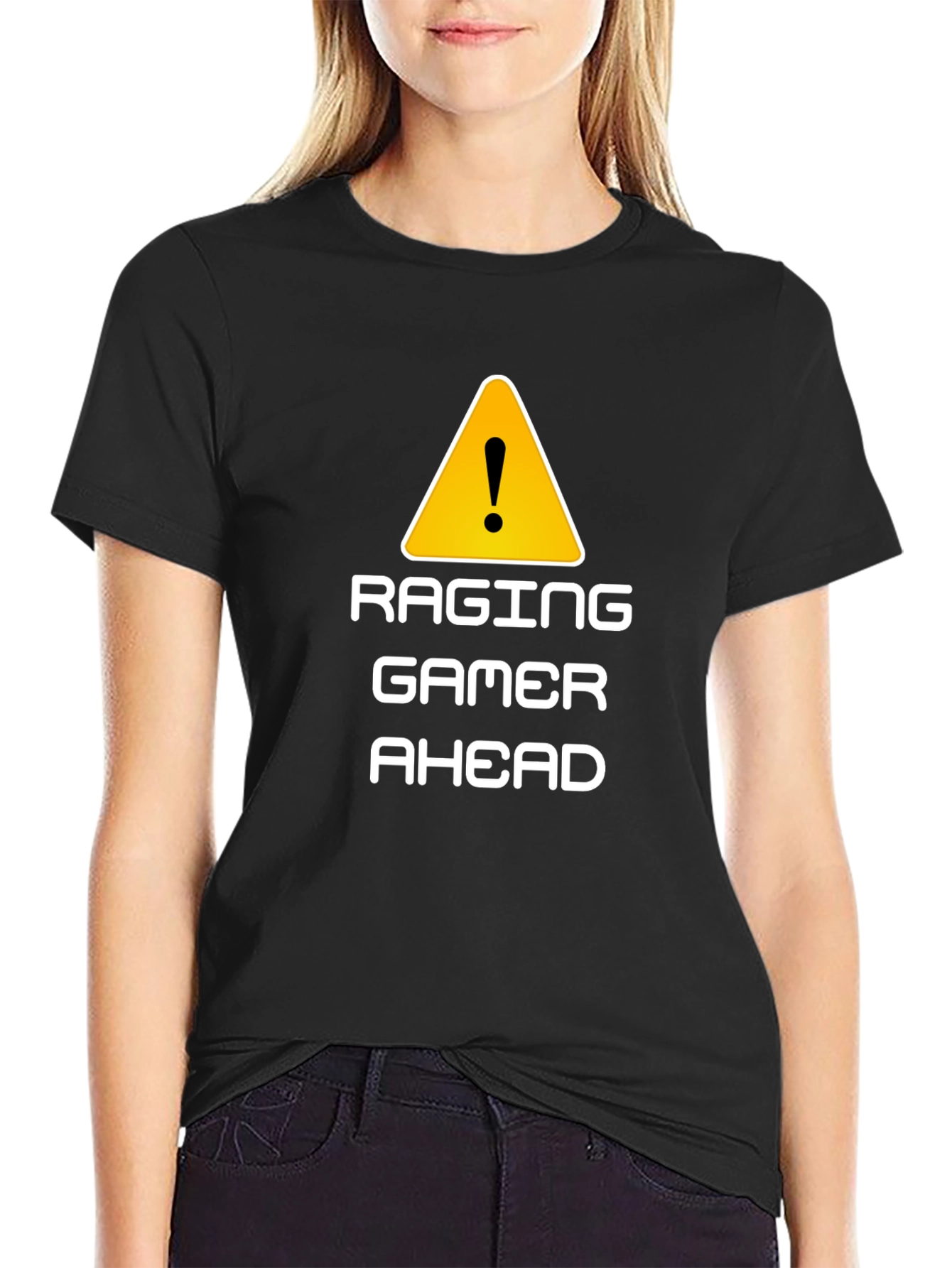 Raging Gamer Ahead Black Graphic Tee