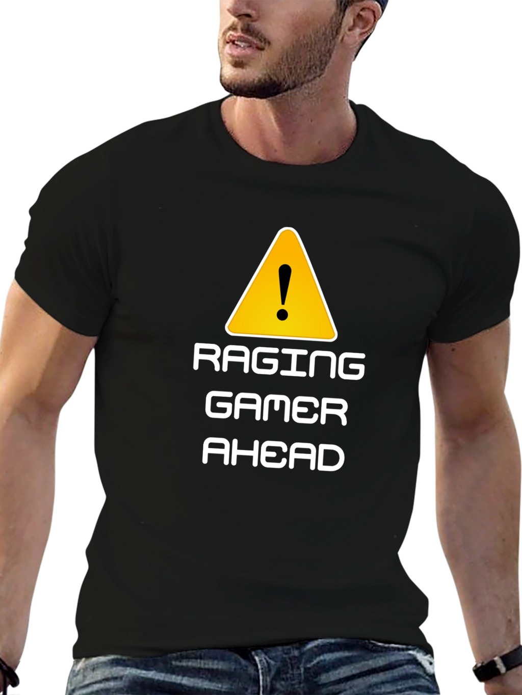 Raging Gamer Ahead Black Graphic Tee