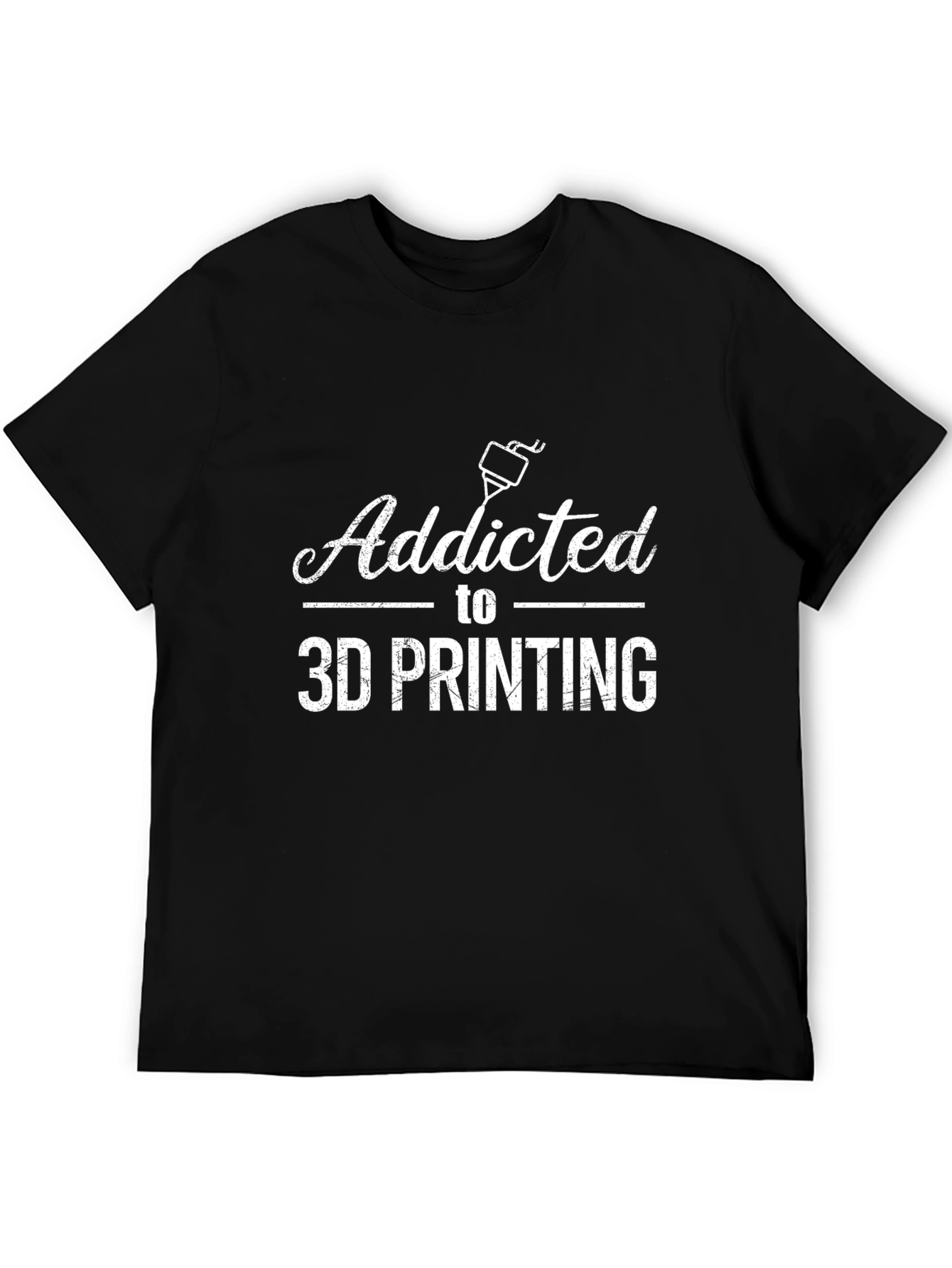 Addicted to 3D Printing Black T-Shirt