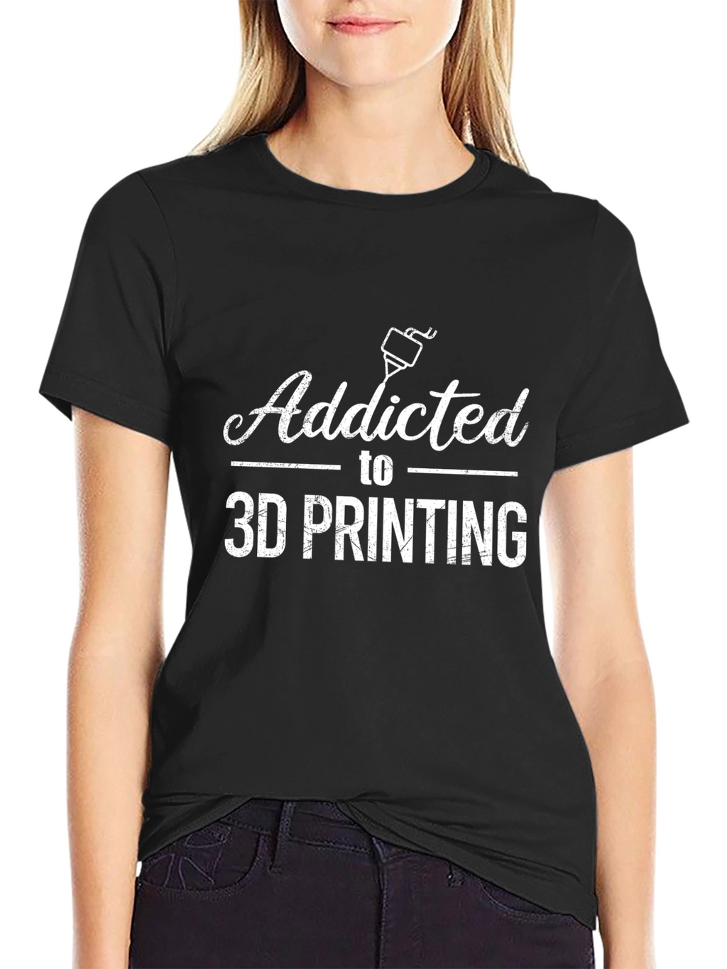 Addicted to 3D Printing Black T-Shirt