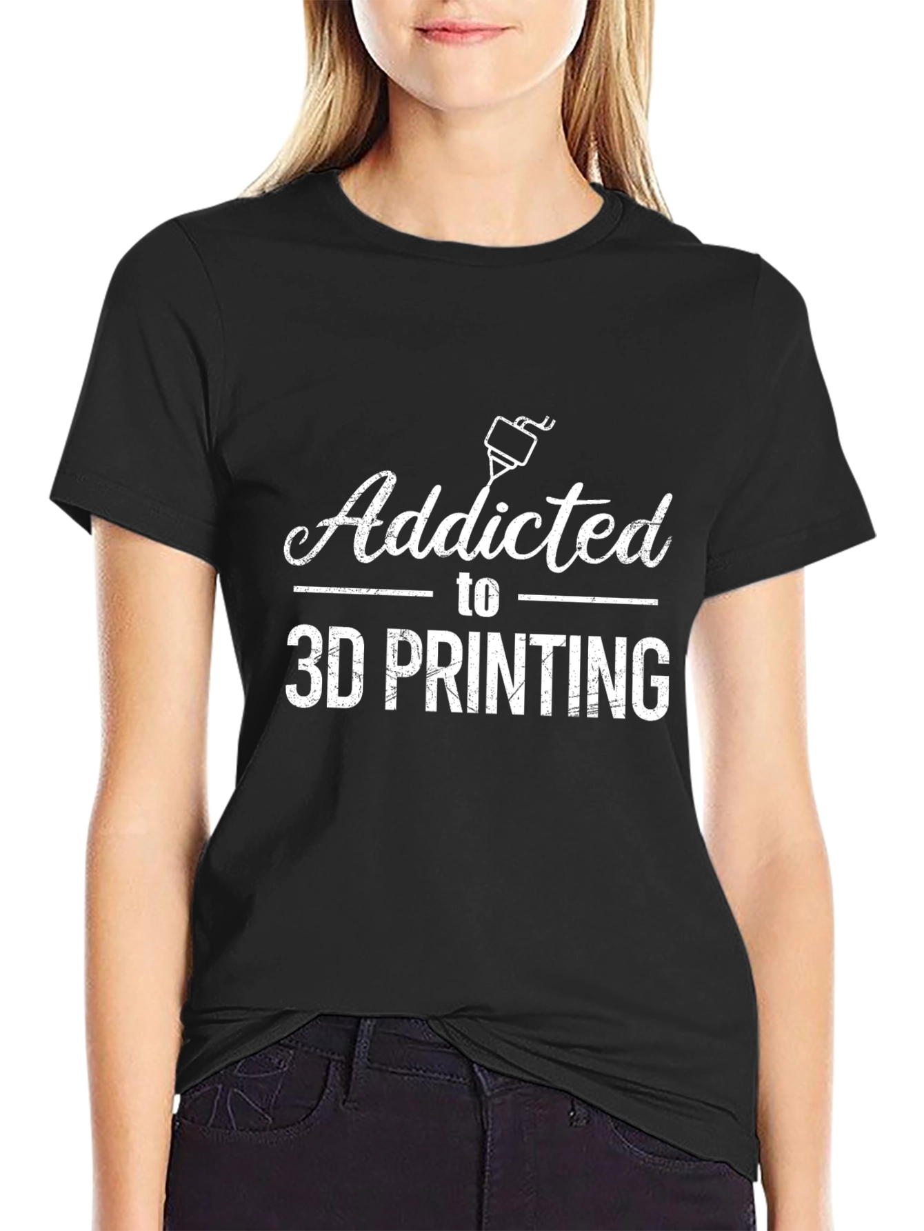 Addicted to 3D Printing Black T-Shirt