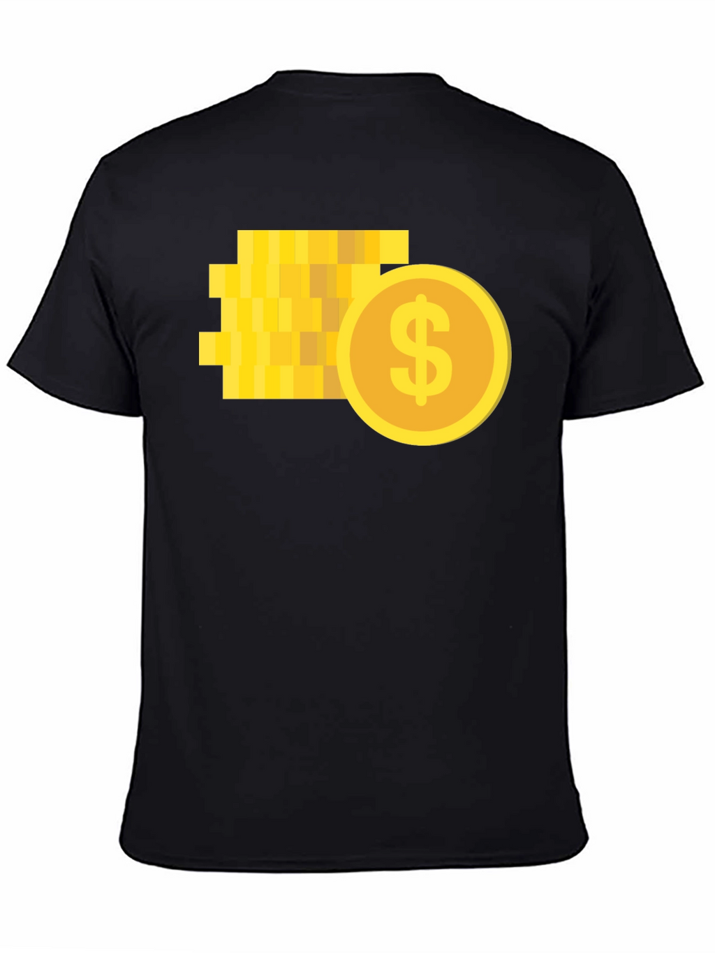 Pixelated Coin Graphic Black T-Shirt