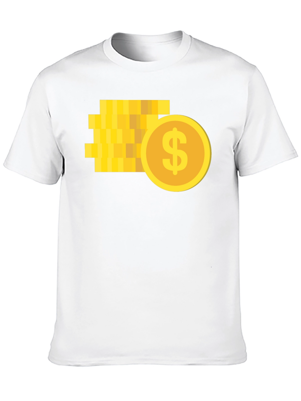 Pixelated Coin Graphic Black T-Shirt