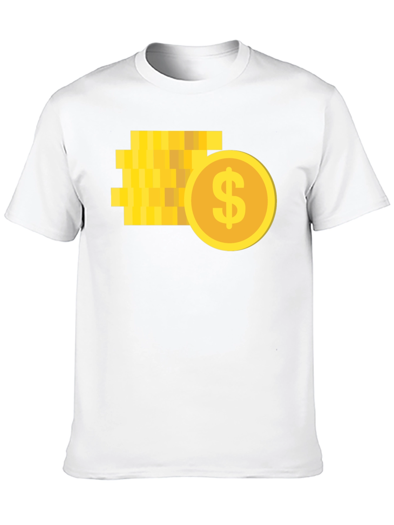 Pixelated Coin Graphic Black T-Shirt