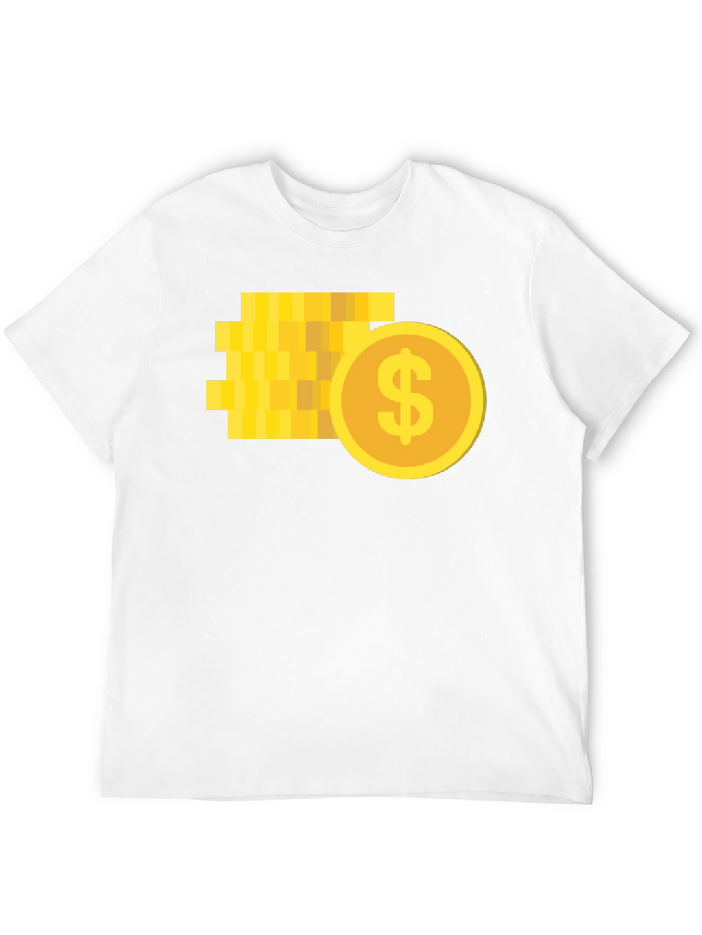 Pixelated Coin Graphic Black T-Shirt