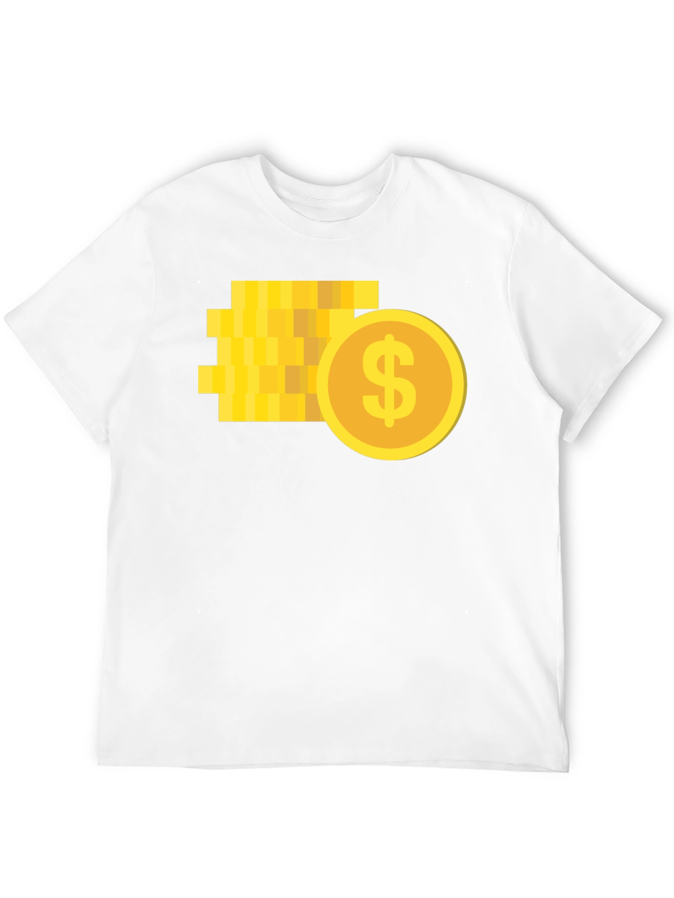 Pixelated Coin Graphic Black T-Shirt