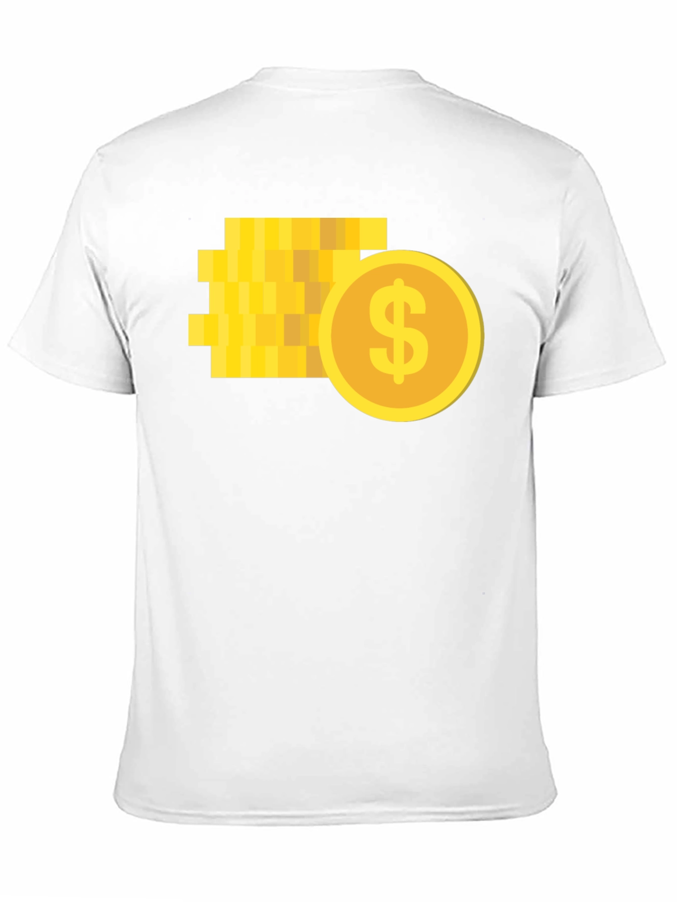 Pixelated Coin Graphic Black T-Shirt