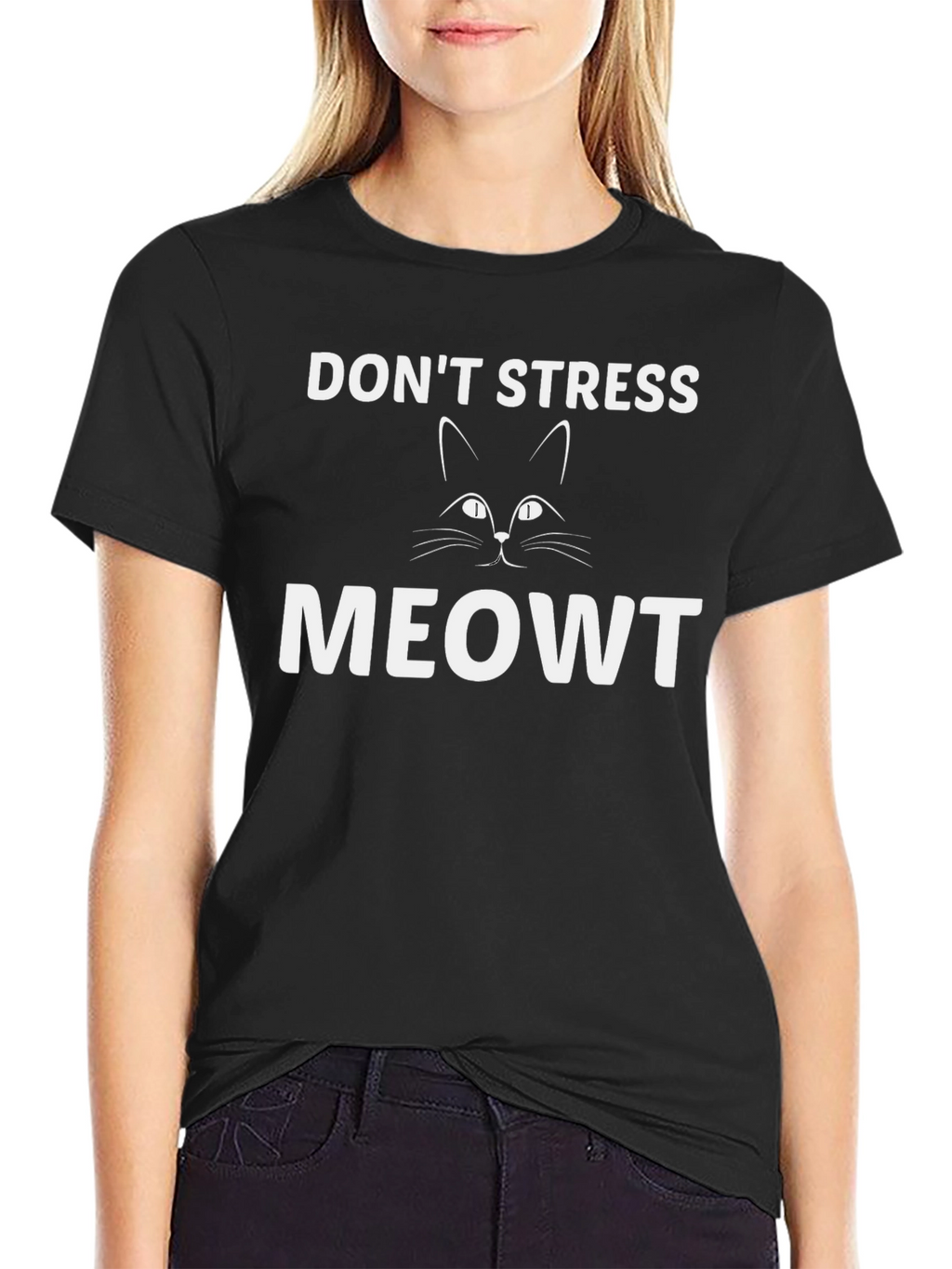 Dont Stress Meowt Black T-Shirt