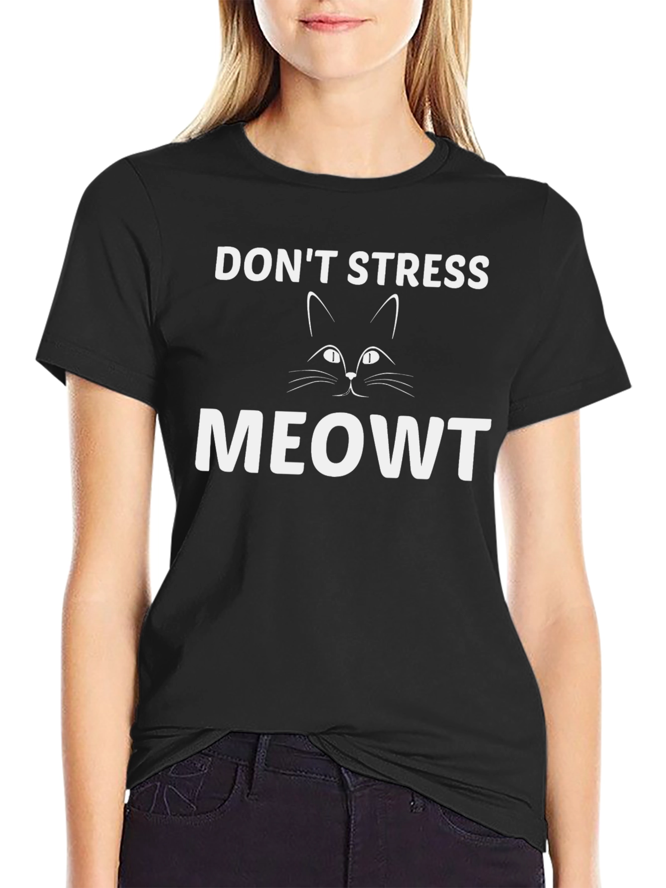 Dont Stress Meowt Black T-Shirt
