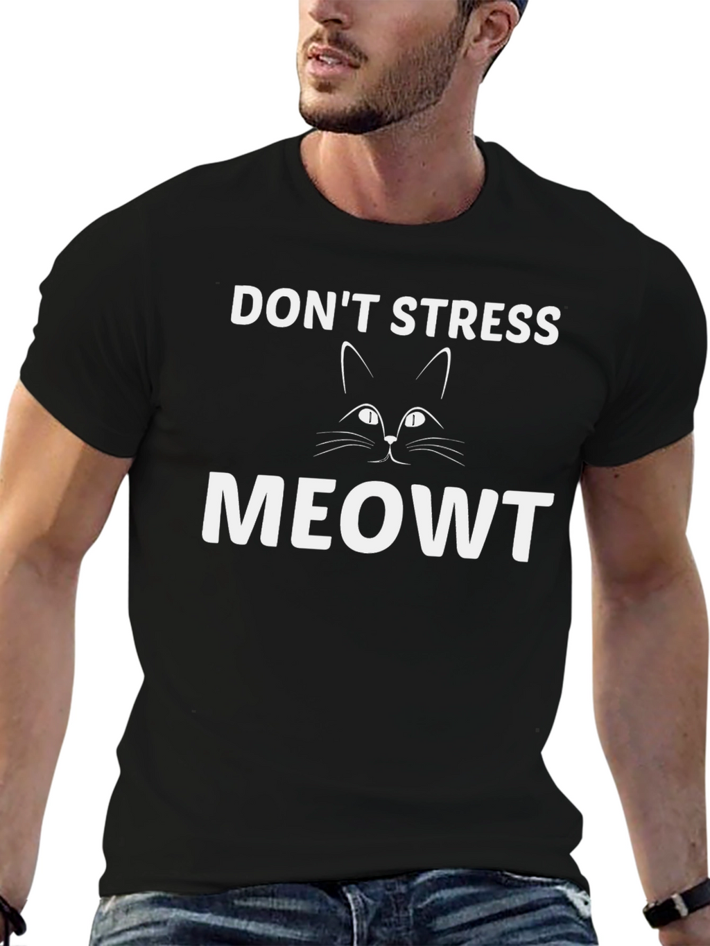Dont Stress Meowt Black T-Shirt