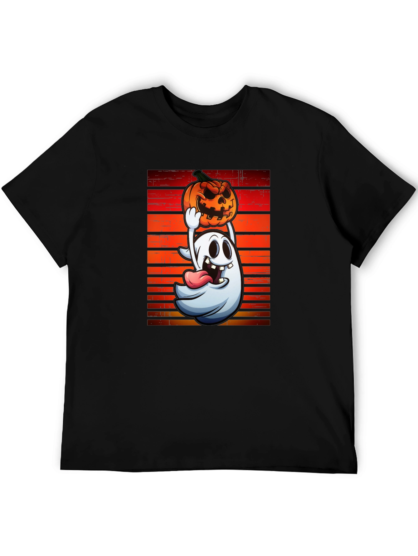 Ghost and Pumpkin T-Shirt - Halloween Apparel