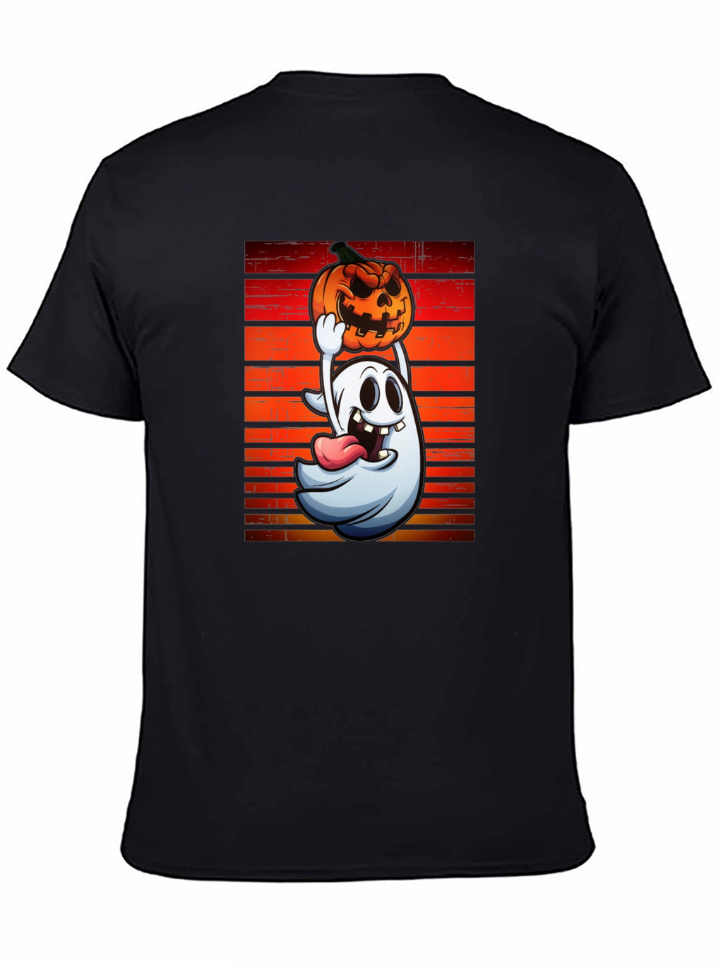 Ghost and Pumpkin T-Shirt - Halloween Apparel