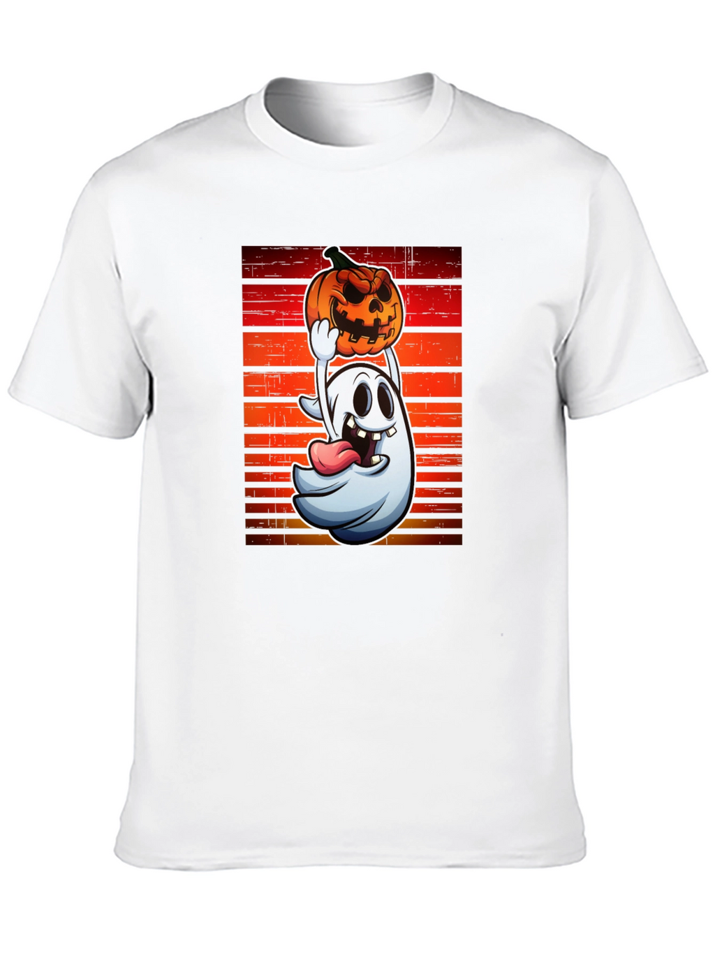 Ghost and Pumpkin T-Shirt - Halloween Apparel