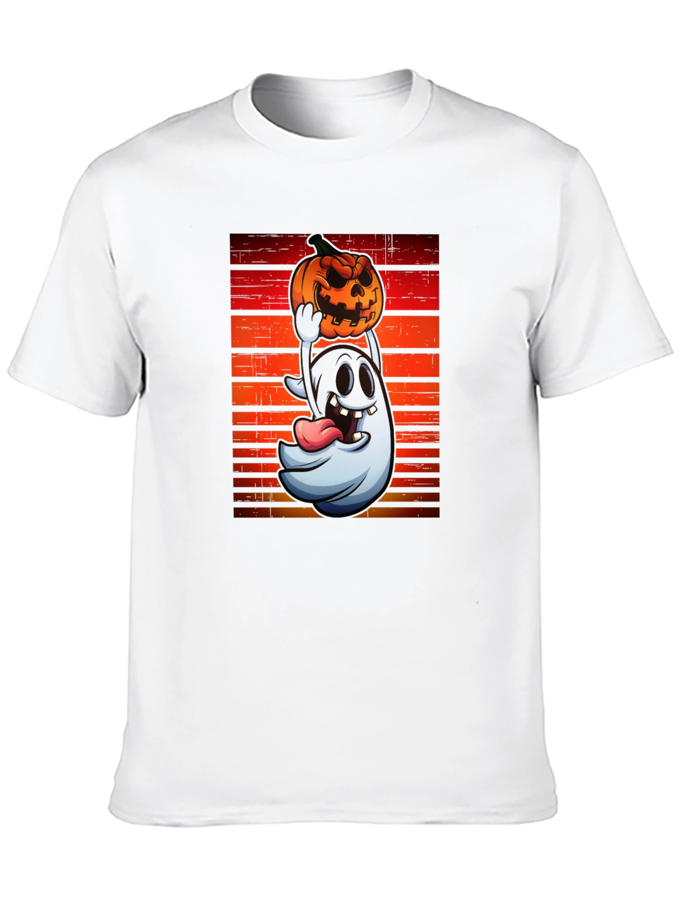 Ghost and Pumpkin T-Shirt - Halloween Apparel