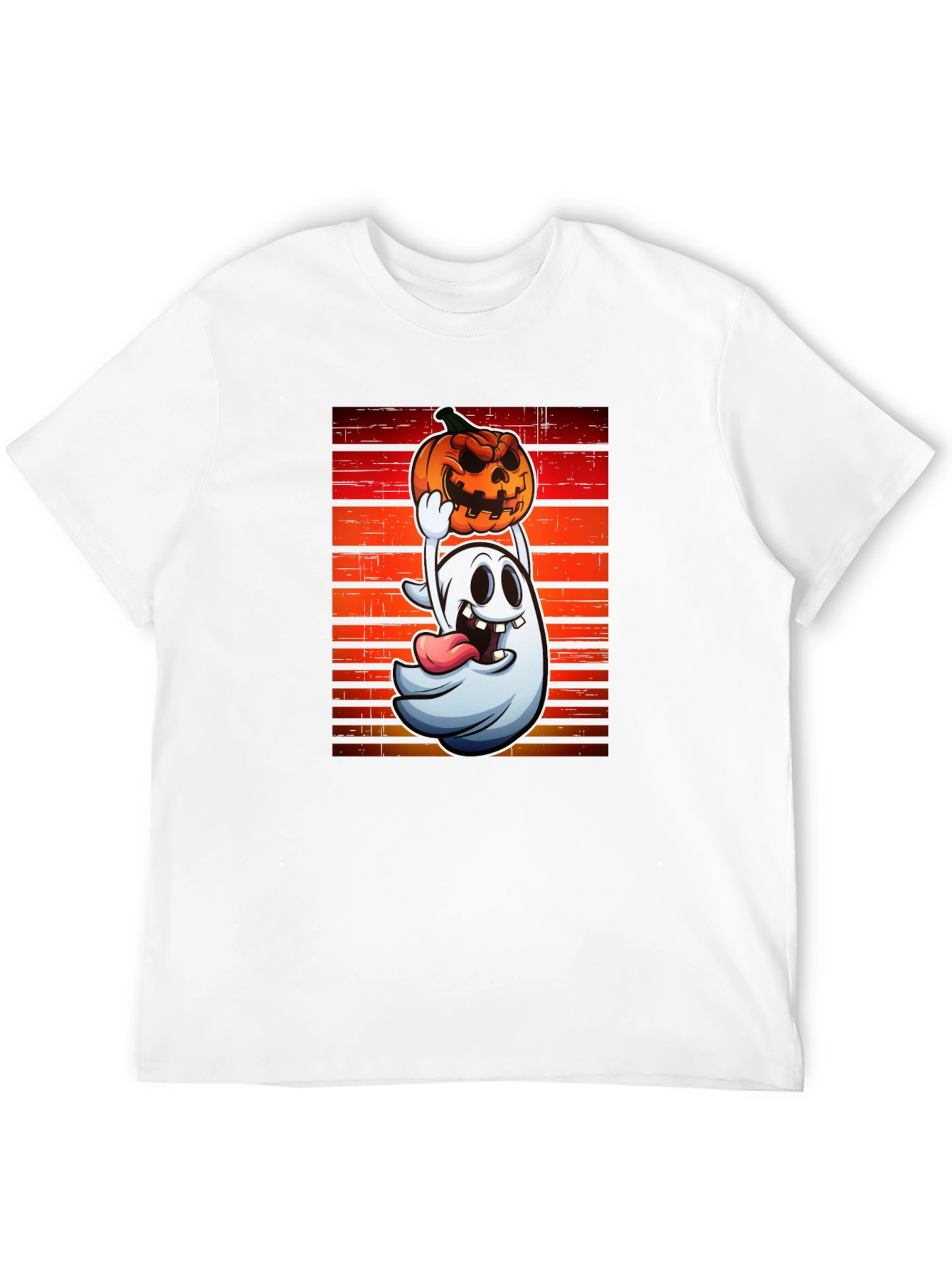 Ghost and Pumpkin T-Shirt - Halloween Apparel