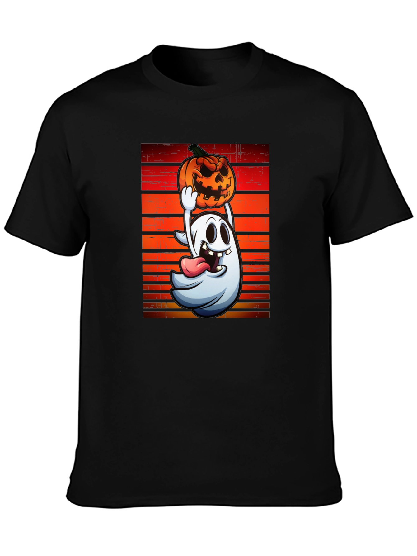 Ghost and Pumpkin T-Shirt - Halloween Apparel