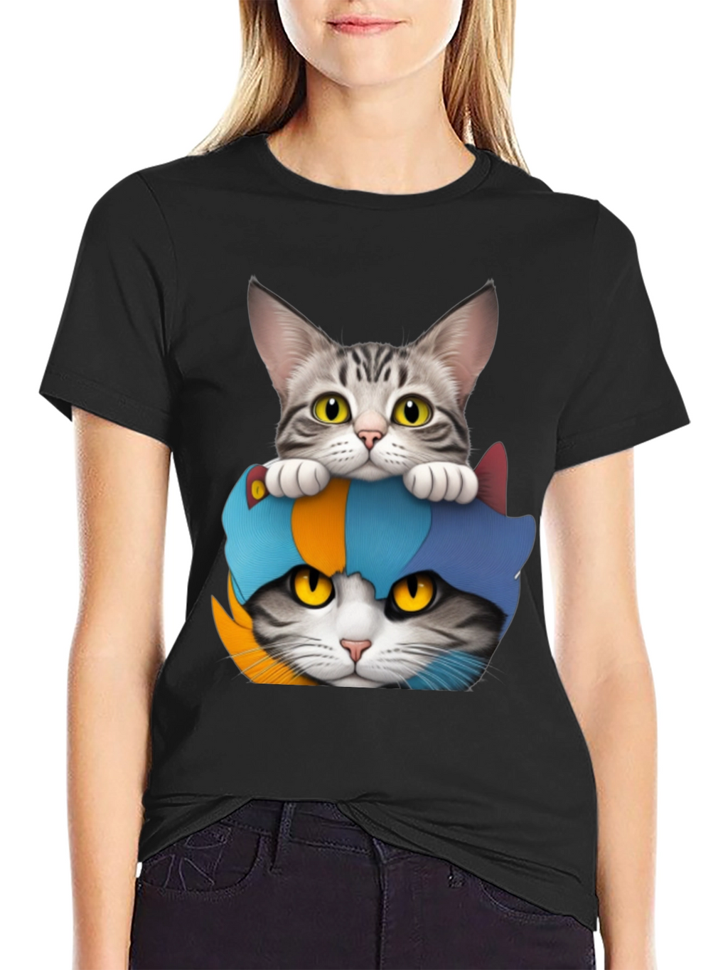Two Cats T-Shirt: Funny Feline Graphic Tee