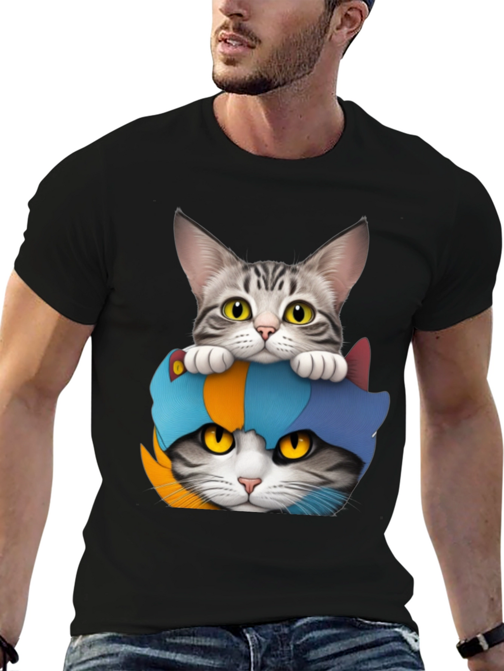 Two Cats T-Shirt: Funny Feline Graphic Tee