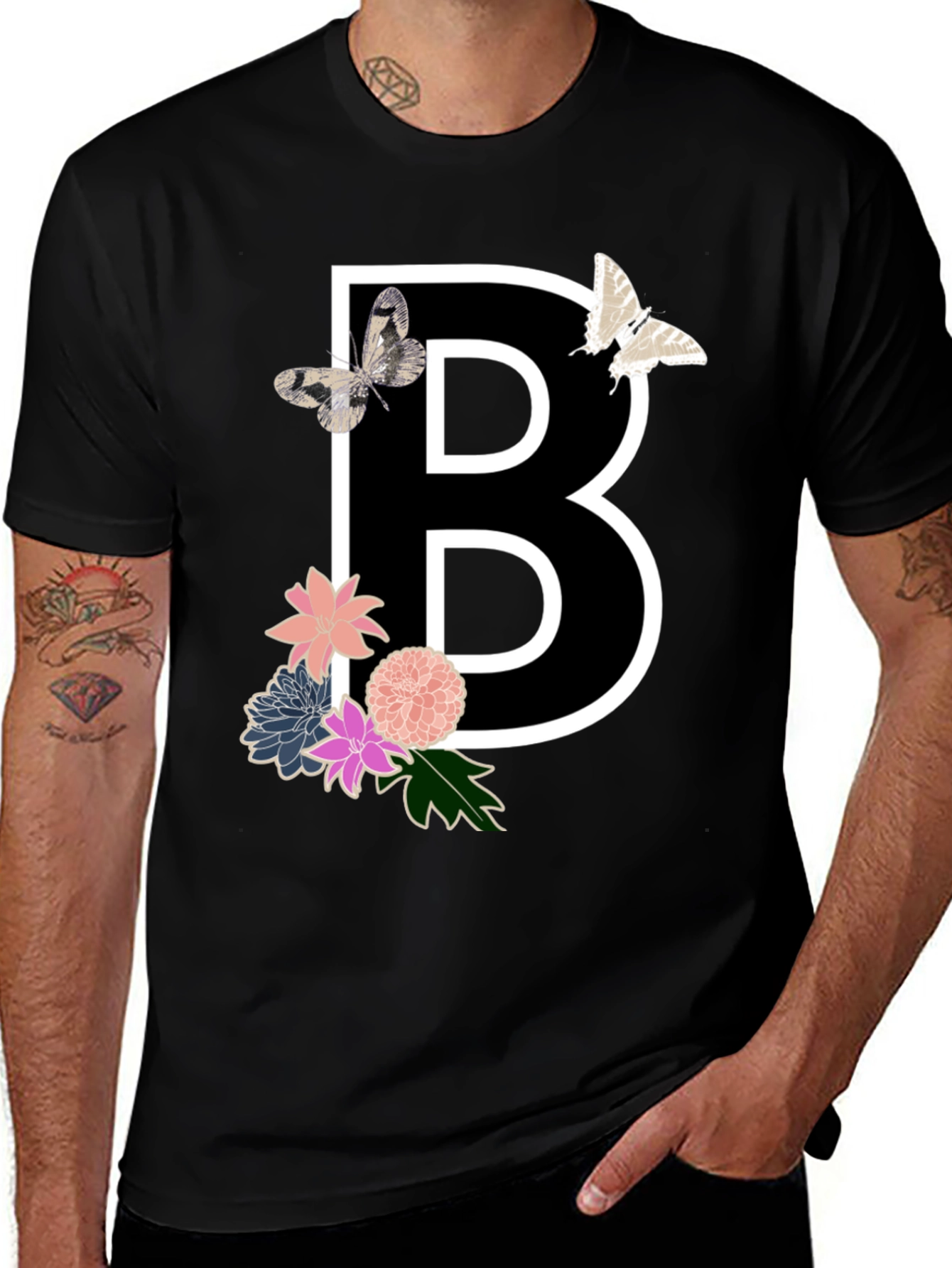 Floral B Initial T-Shirt