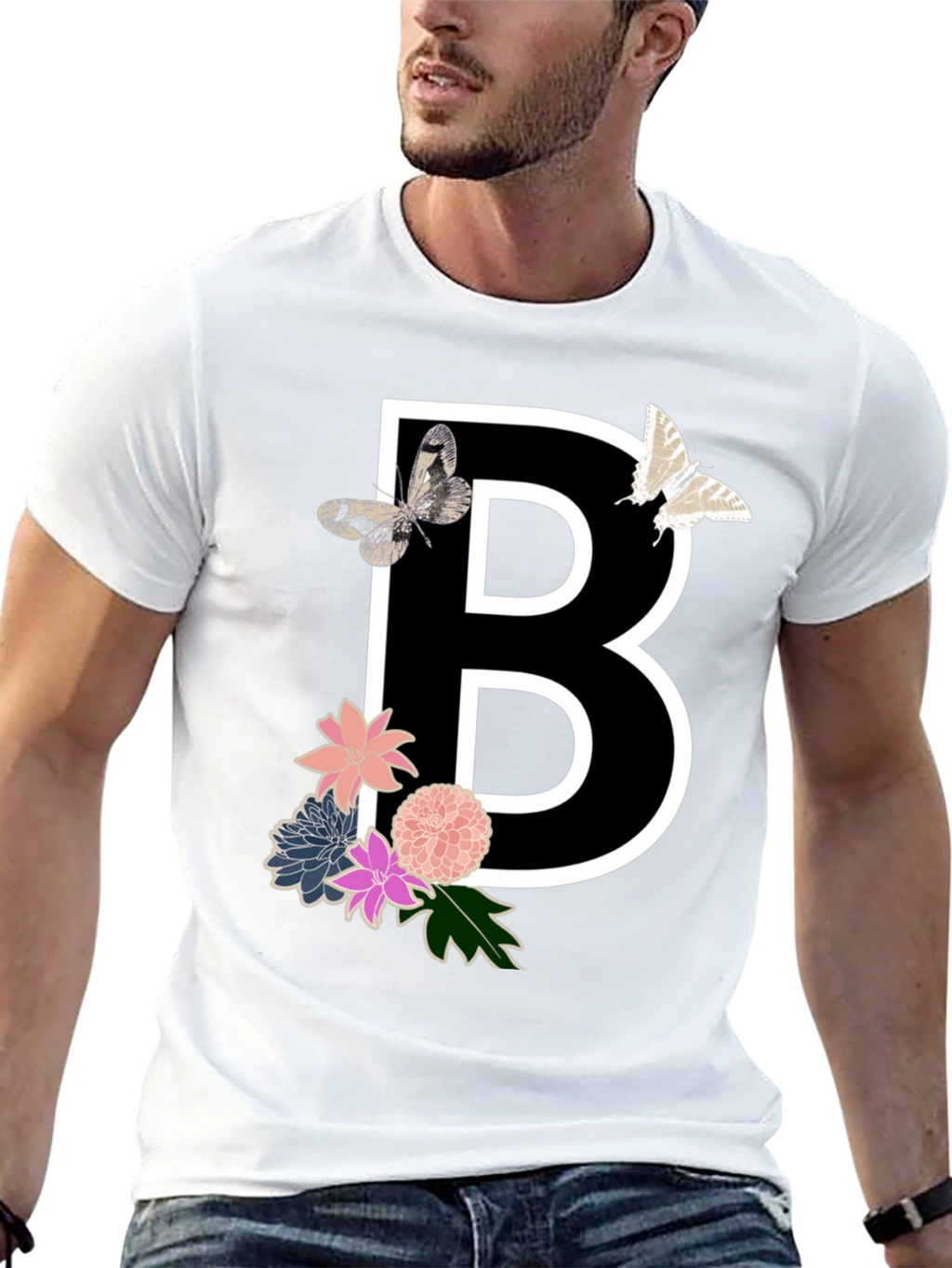 Floral B Initial T-Shirt