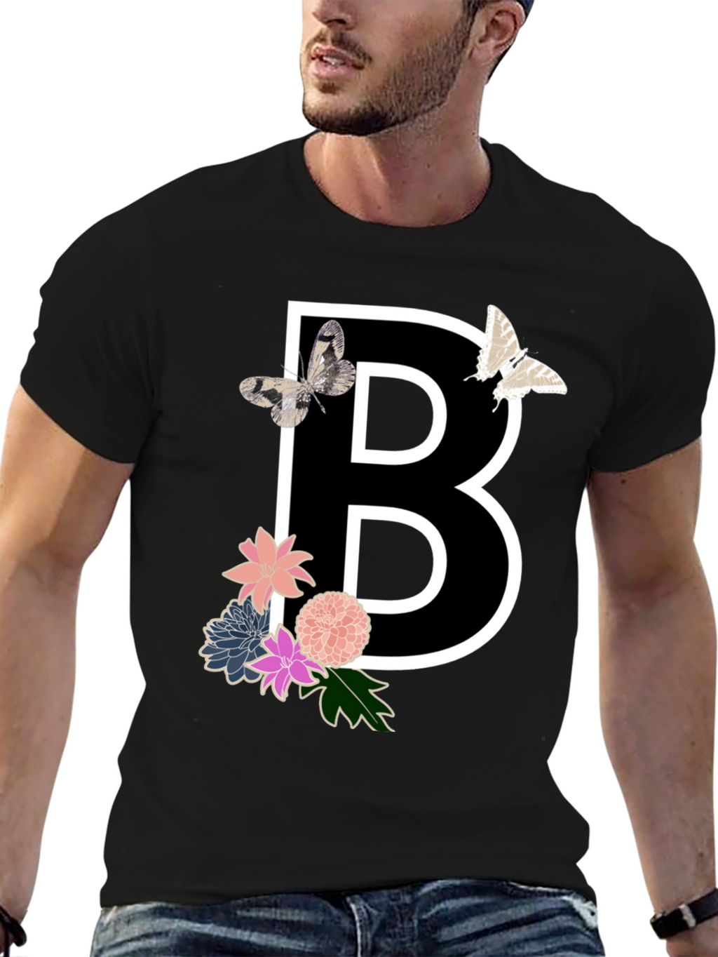 Floral B Initial T-Shirt