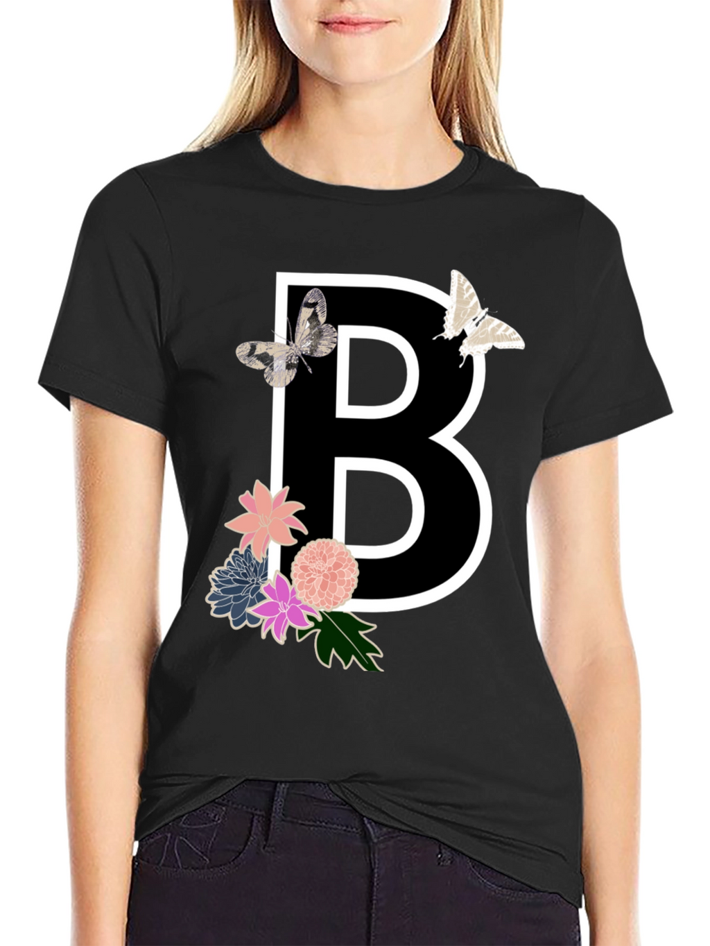 Floral B Initial T-Shirt