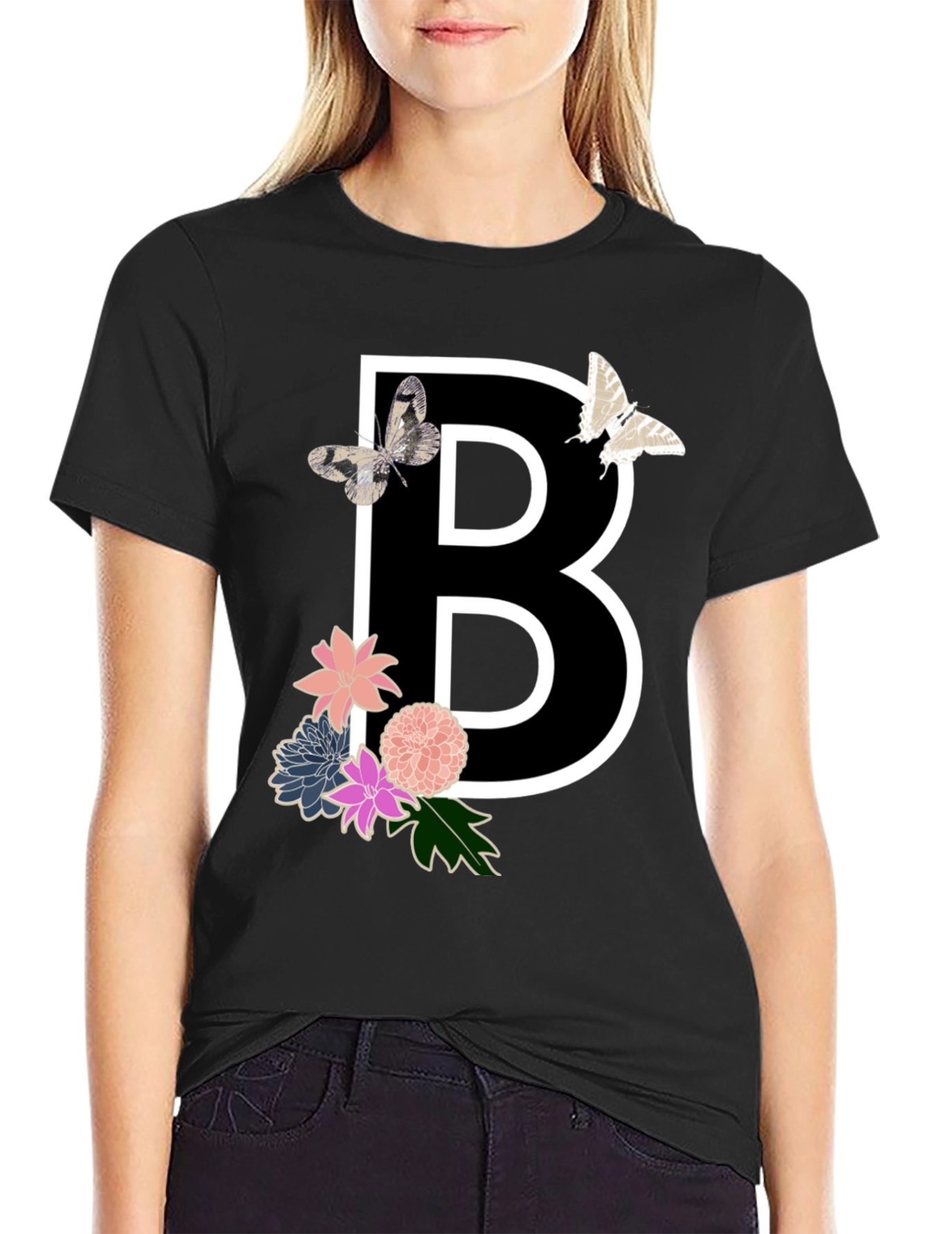 Floral B Initial T-Shirt
