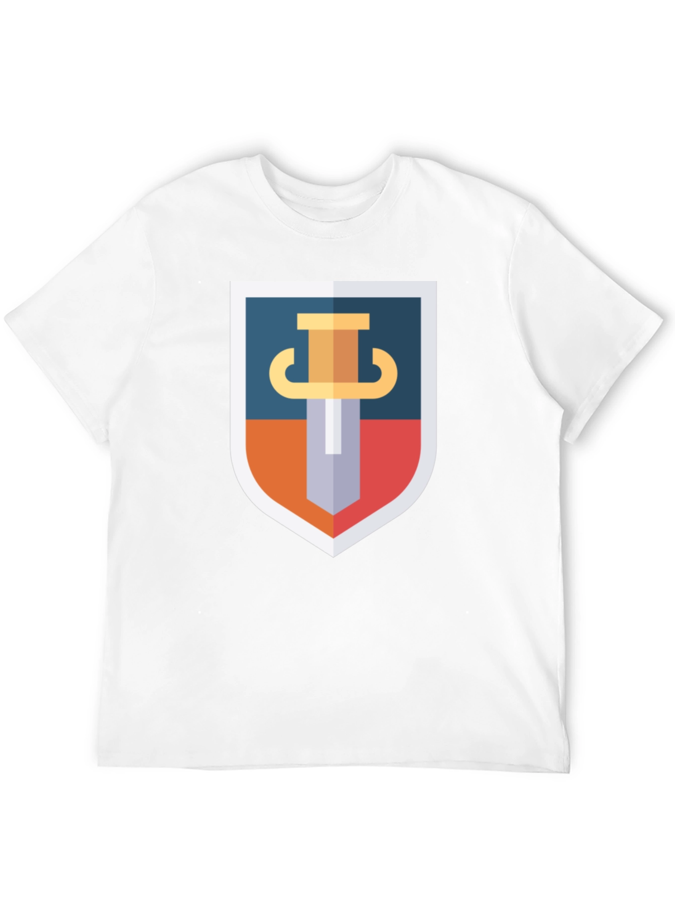 Sword Shield Graphic Tee - Black Cotton T-Shirt