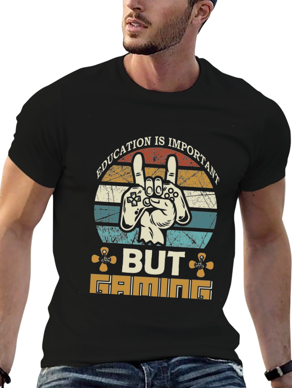 Education Important But Gaming T-Shirt