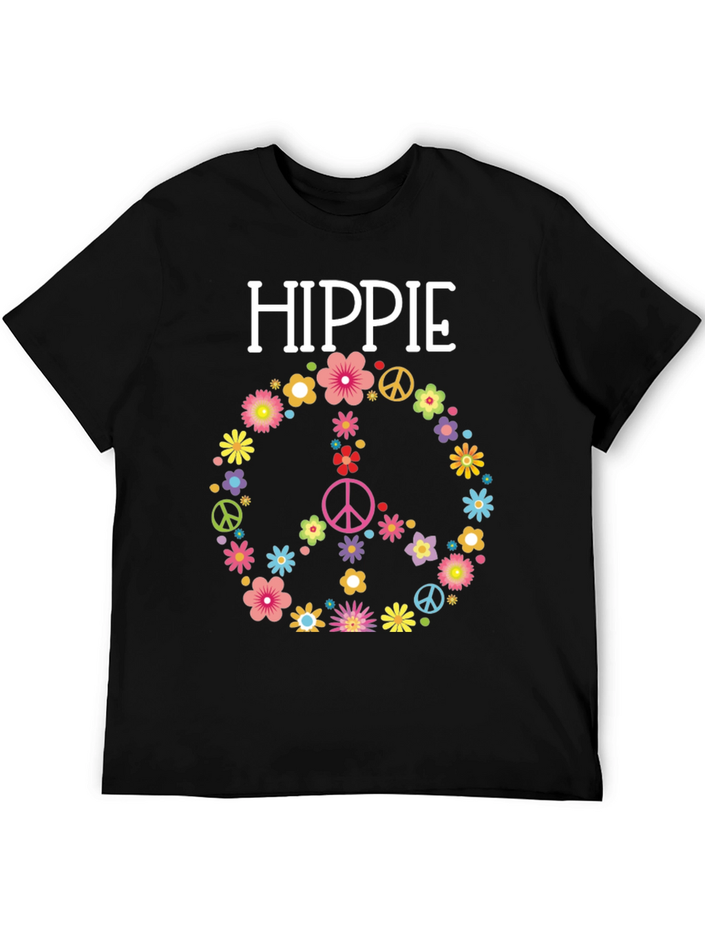 Hippie Flower Peace Sign Graphic Tee - Unisex