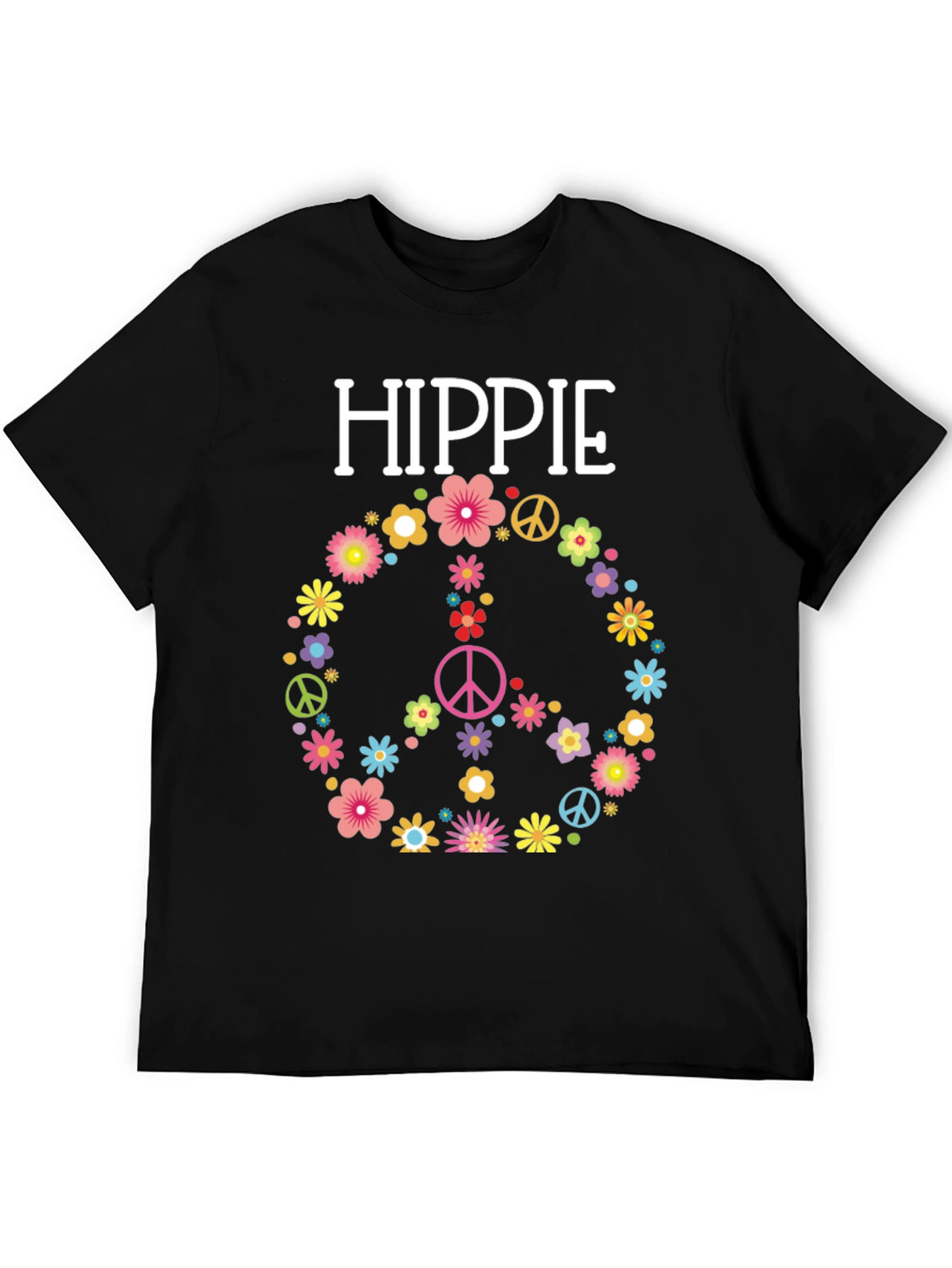 Hippie Flower Peace Sign Graphic Tee - Unisex