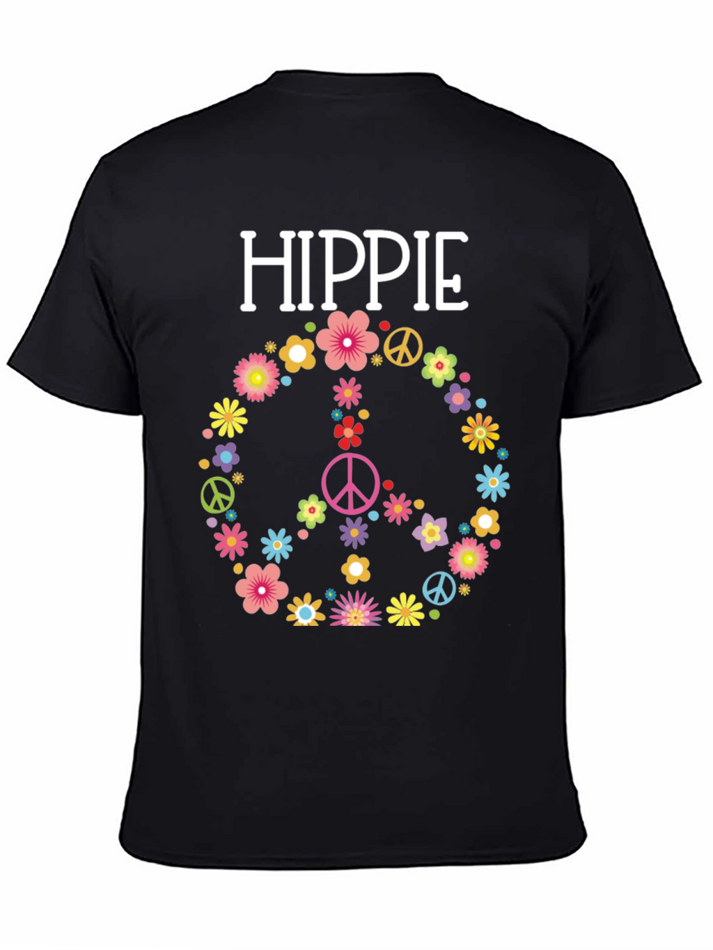 Hippie Flower Peace Sign Graphic Tee - Unisex