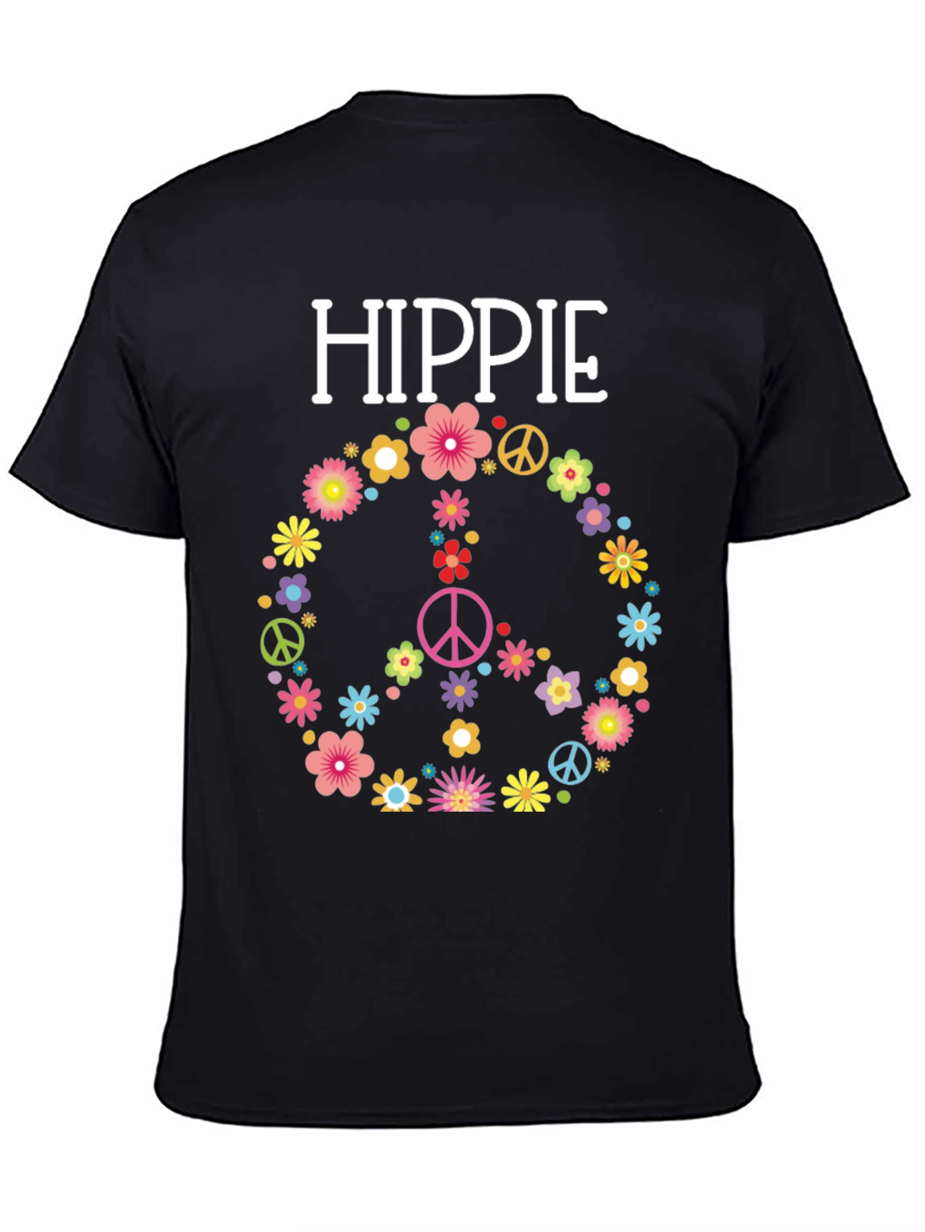 Hippie Flower Peace Sign Graphic Tee - Unisex