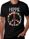 Hippie Flower Peace Sign Graphic Tee - Unisex