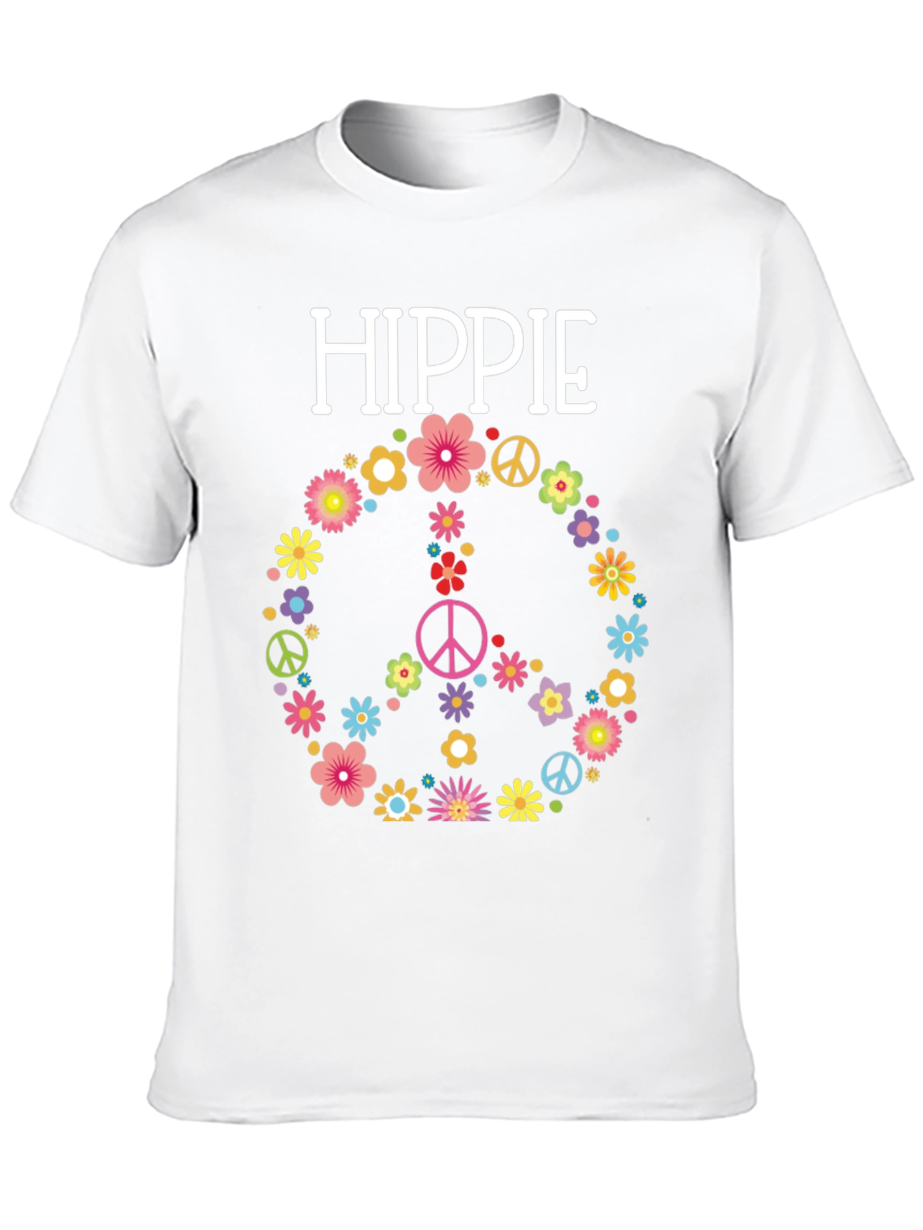 Hippie Flower Peace Sign Graphic Tee - Unisex