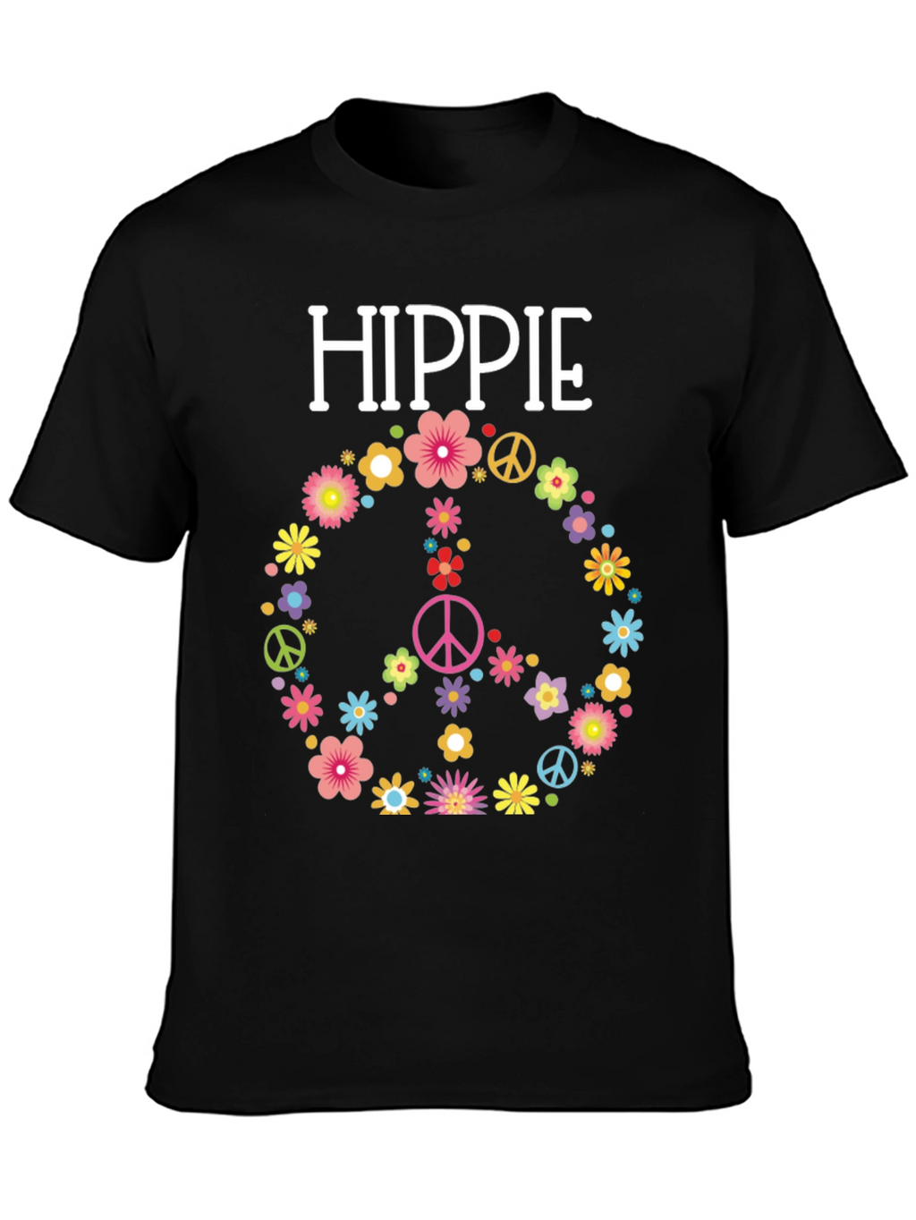 Hippie Flower Peace Sign Graphic Tee - Unisex