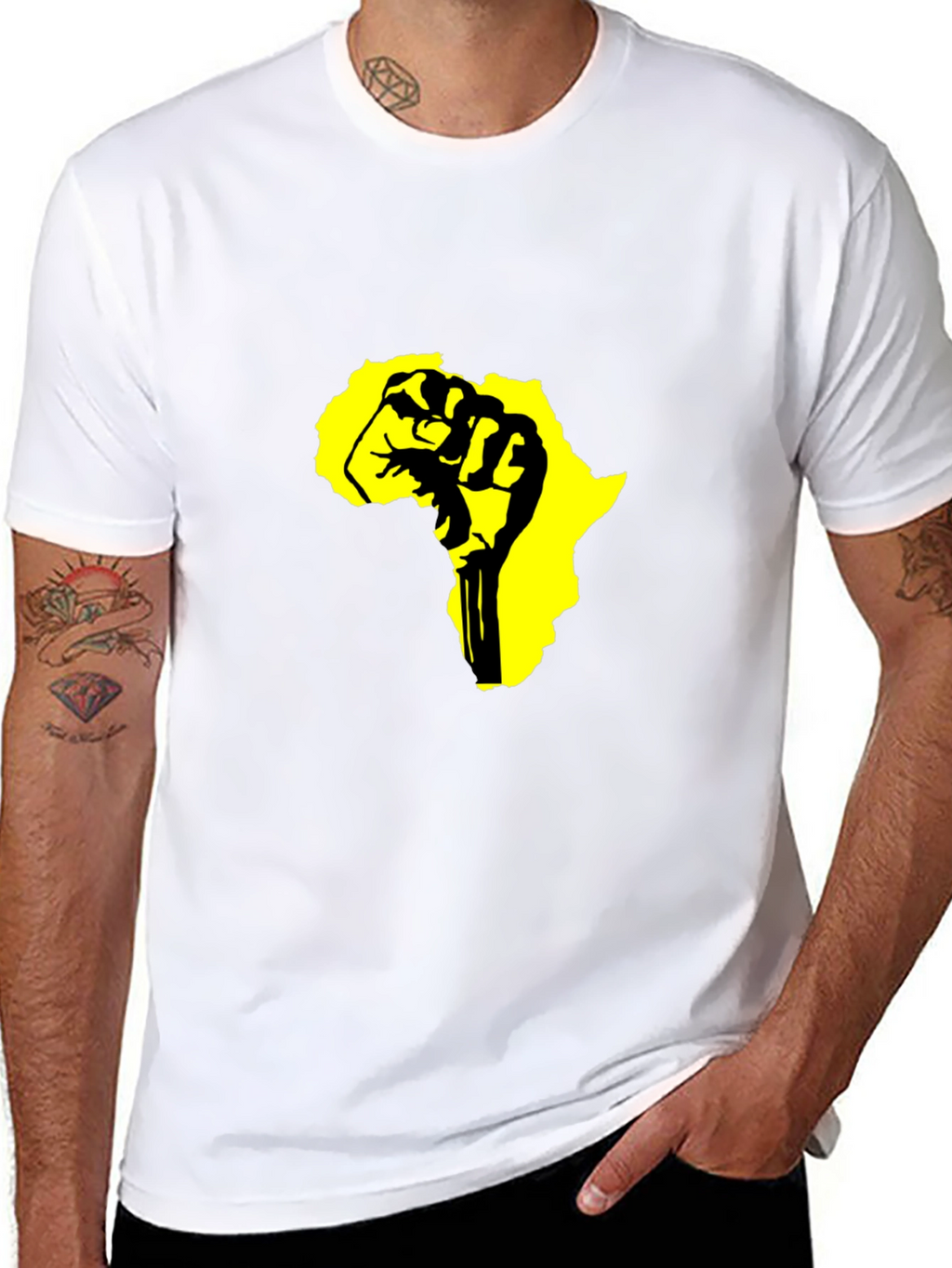 Black T-Shirt with Africa Fist Design