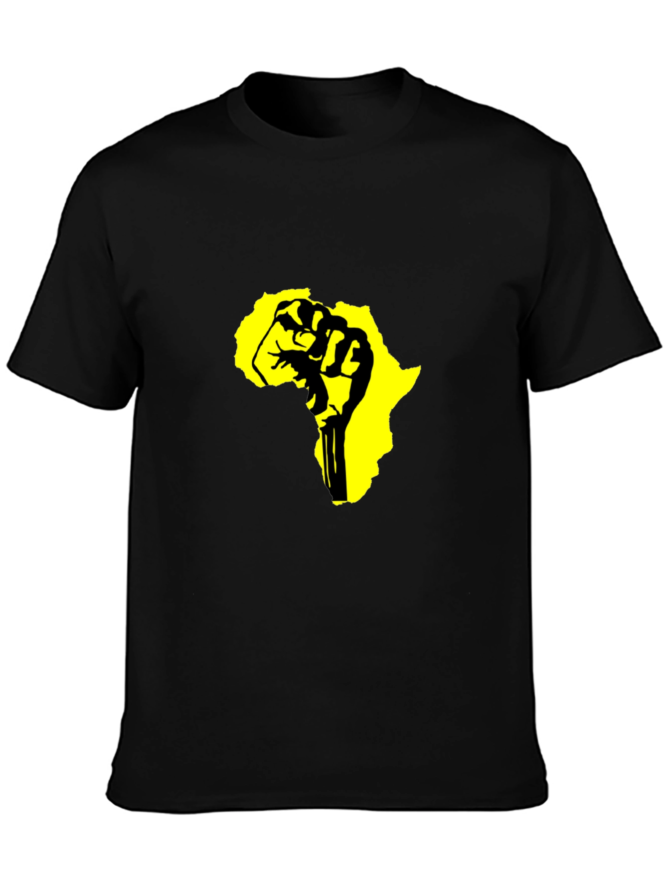 Black T-Shirt with Africa Fist Design