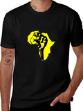 Black T-Shirt with Africa Fist Design