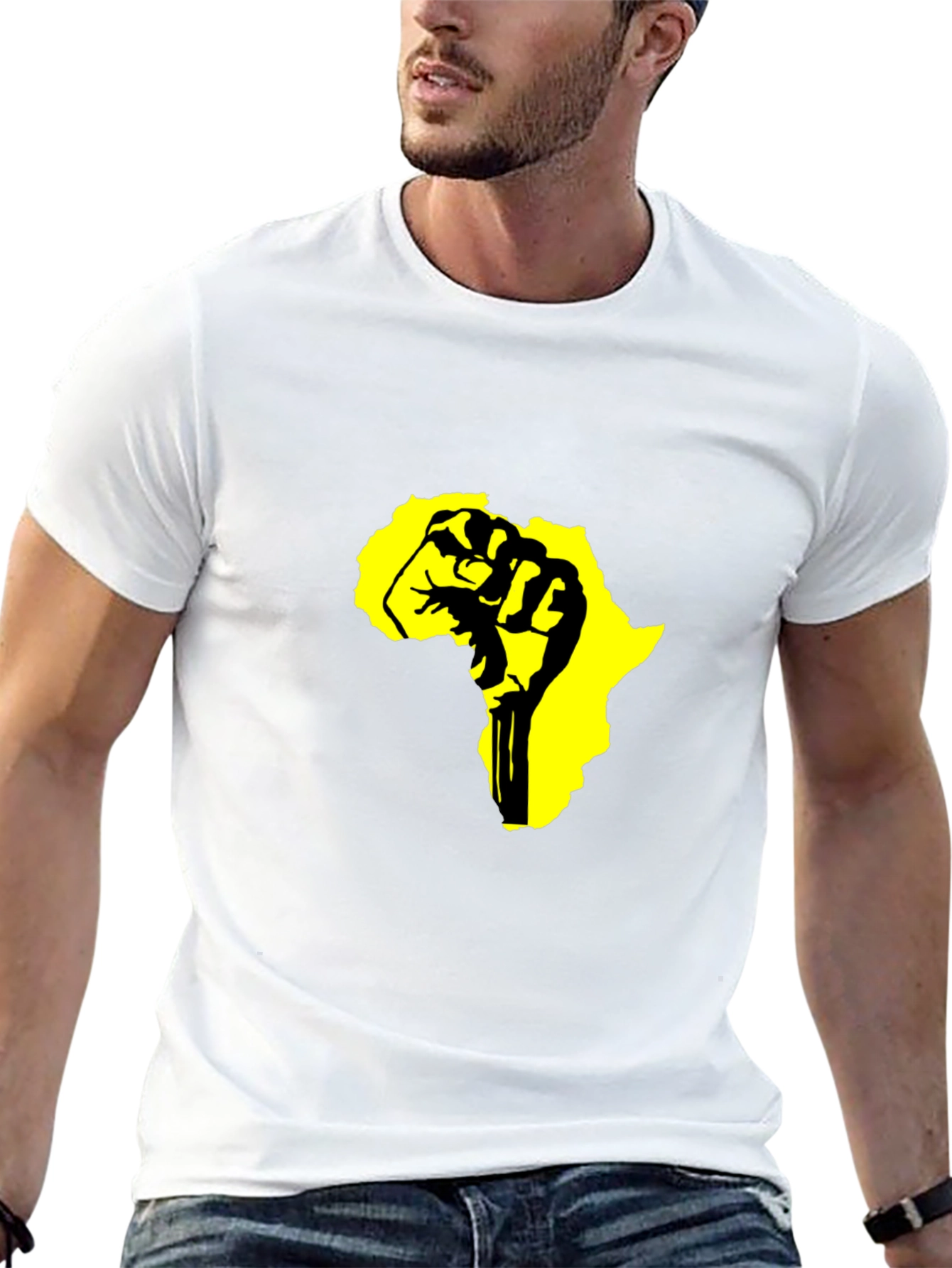 Black T-Shirt with Africa Fist Design