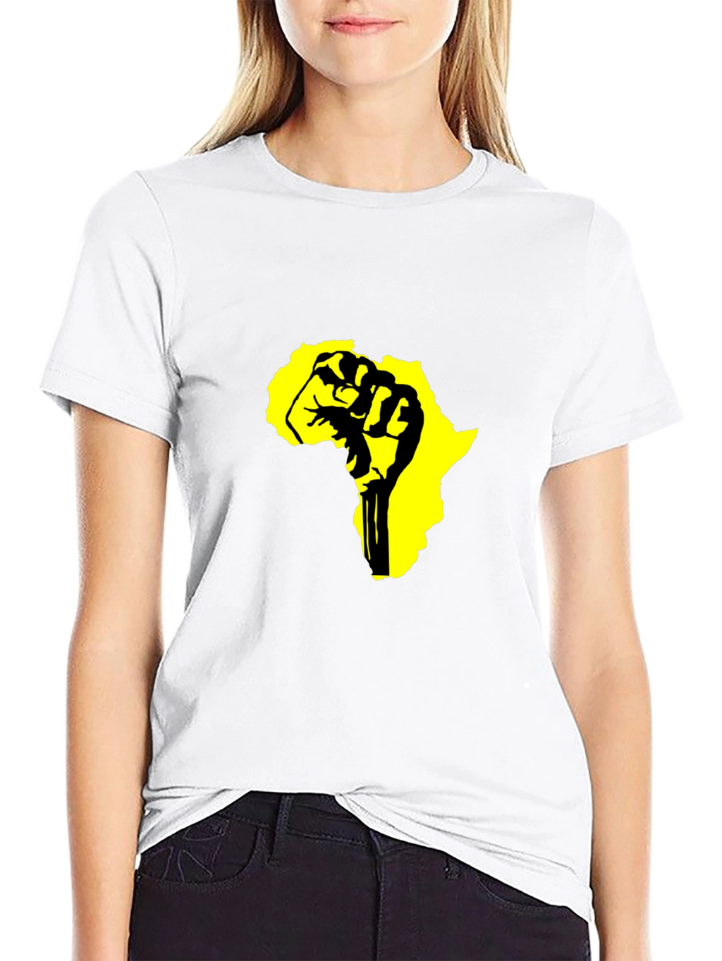 Black T-Shirt with Africa Fist Design
