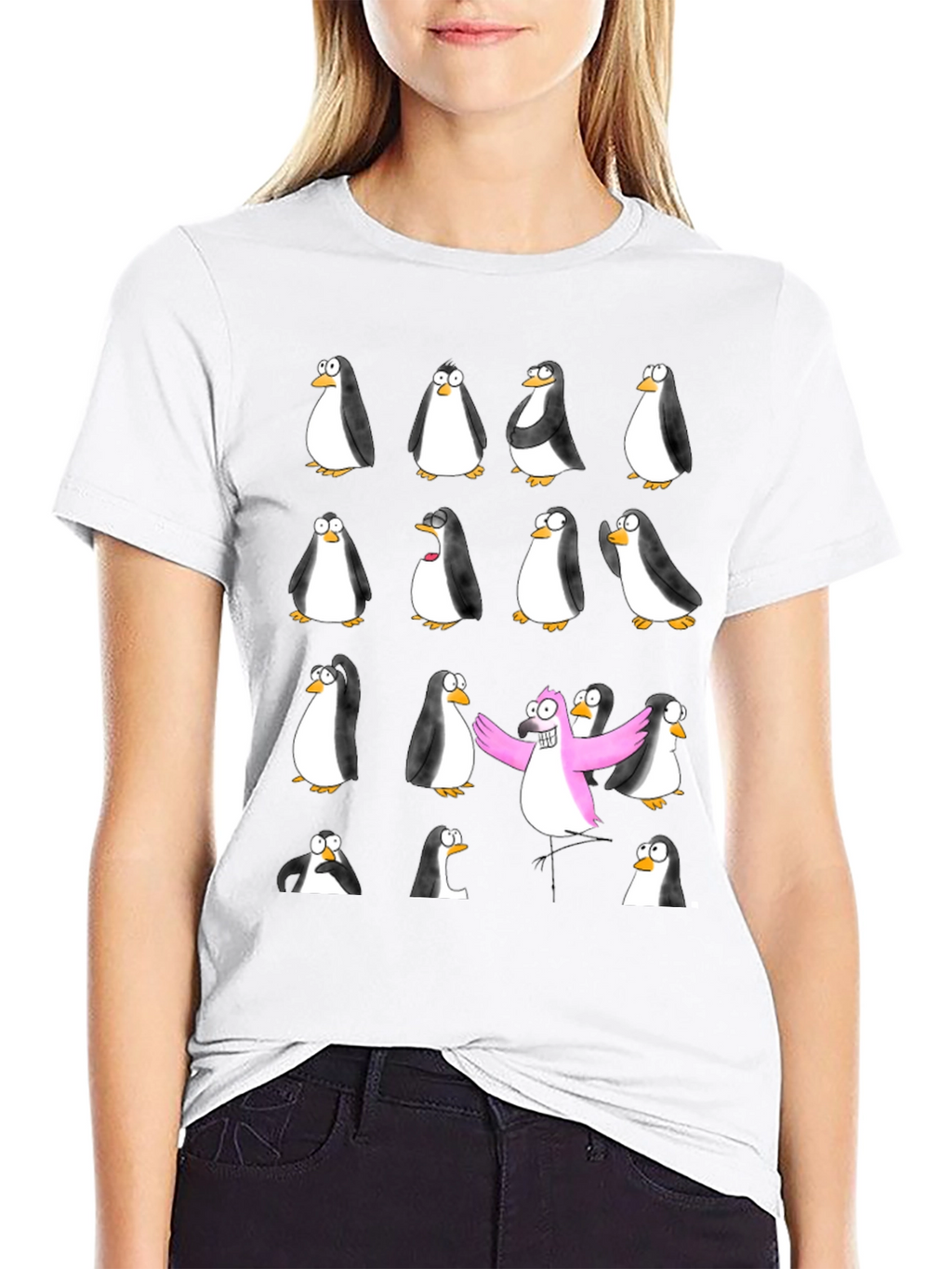 Penguin Flock Black T-Shirt - Stand Out Style