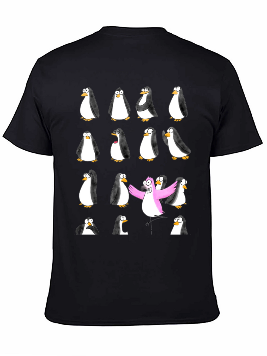 Penguin Flock Black T-Shirt - Stand Out Style