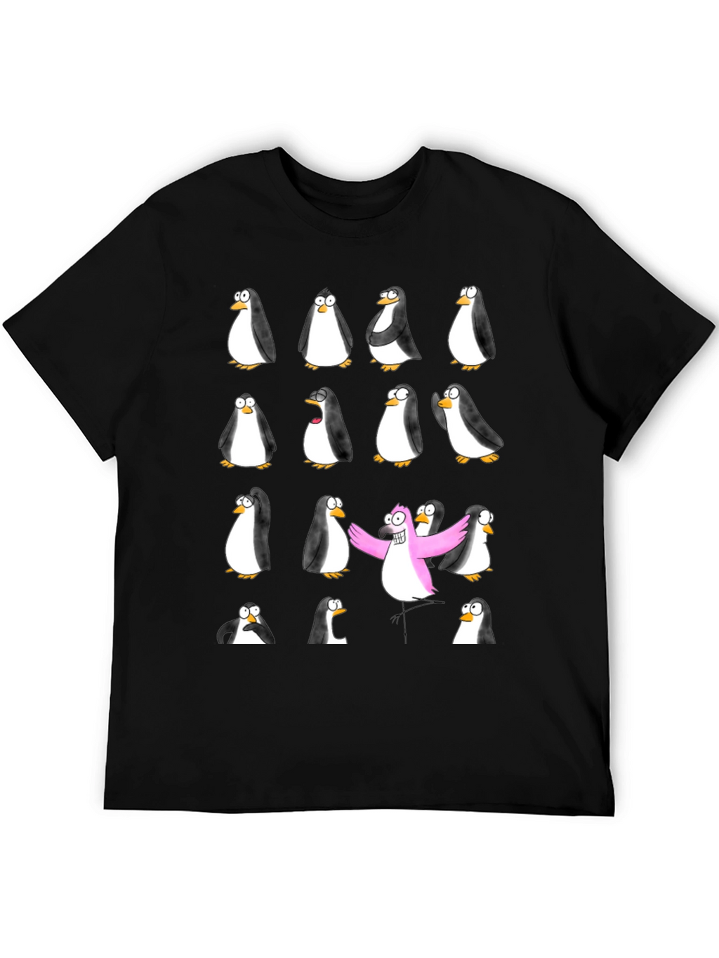 Penguin Flock Black T-Shirt - Stand Out Style